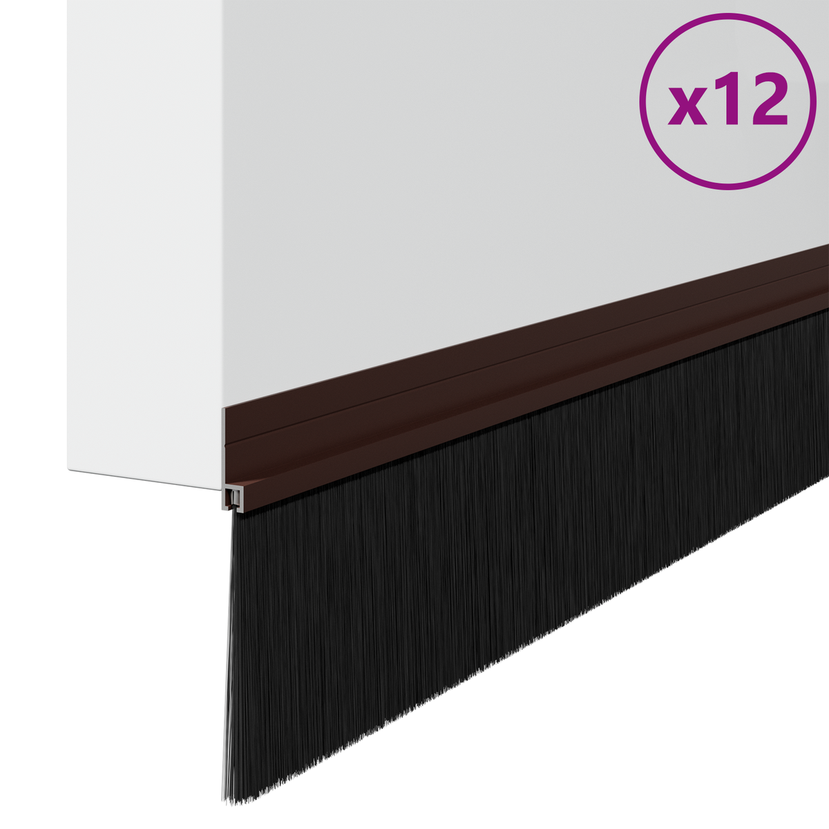 Self-adhesive Door Brush Seals 12 pcs 100 cm Aluminium Alloy