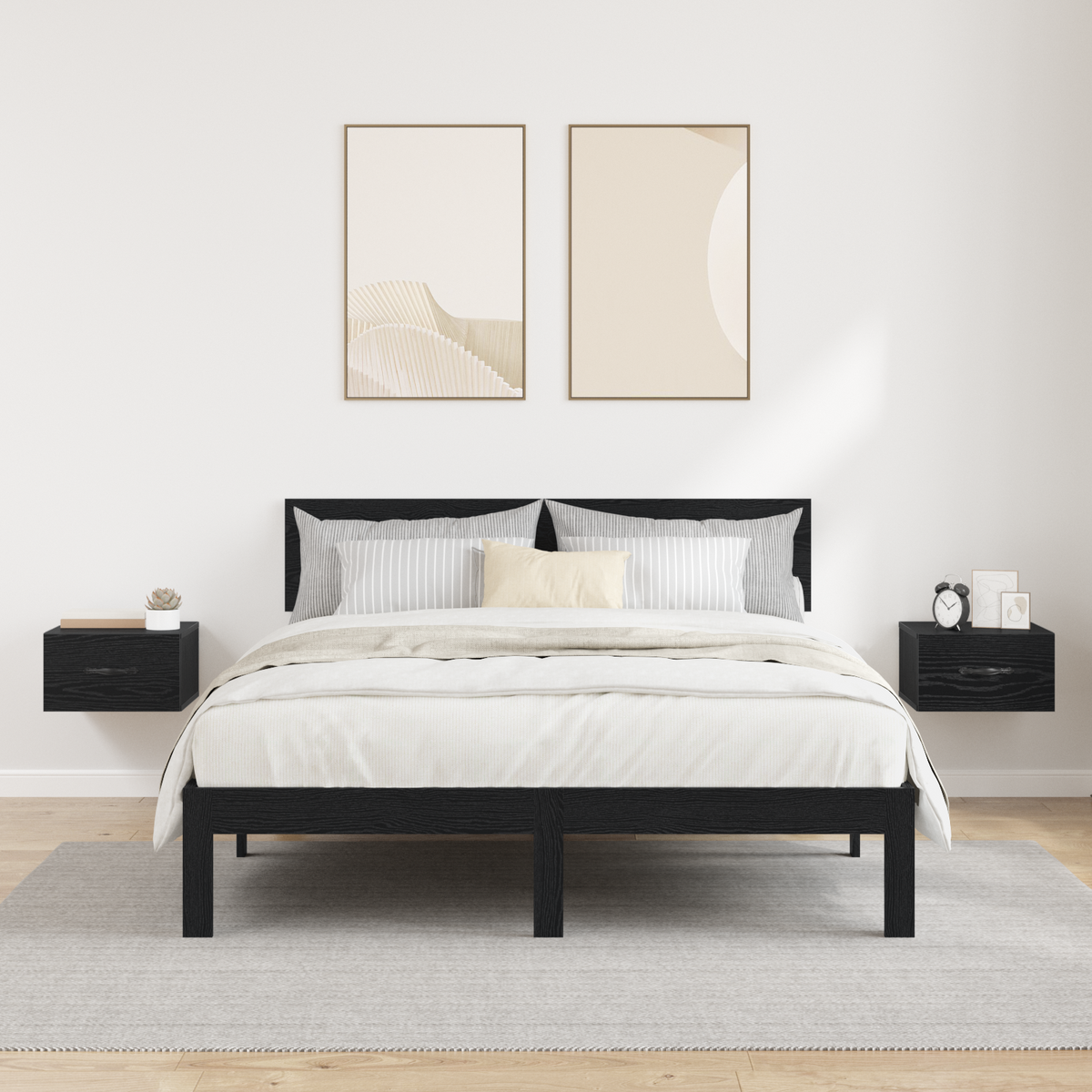 Bedside Cabinet 2 pcs Black oak 35 x 35 x 20 cm Engineered Wood