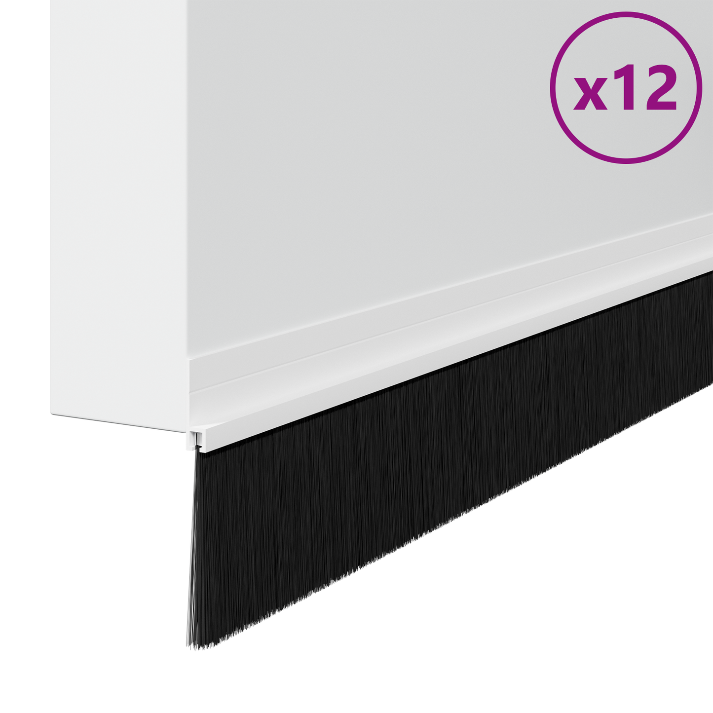 Self-adhesive Door Brush Seals 12 pcs 100 cm Aluminium Alloy