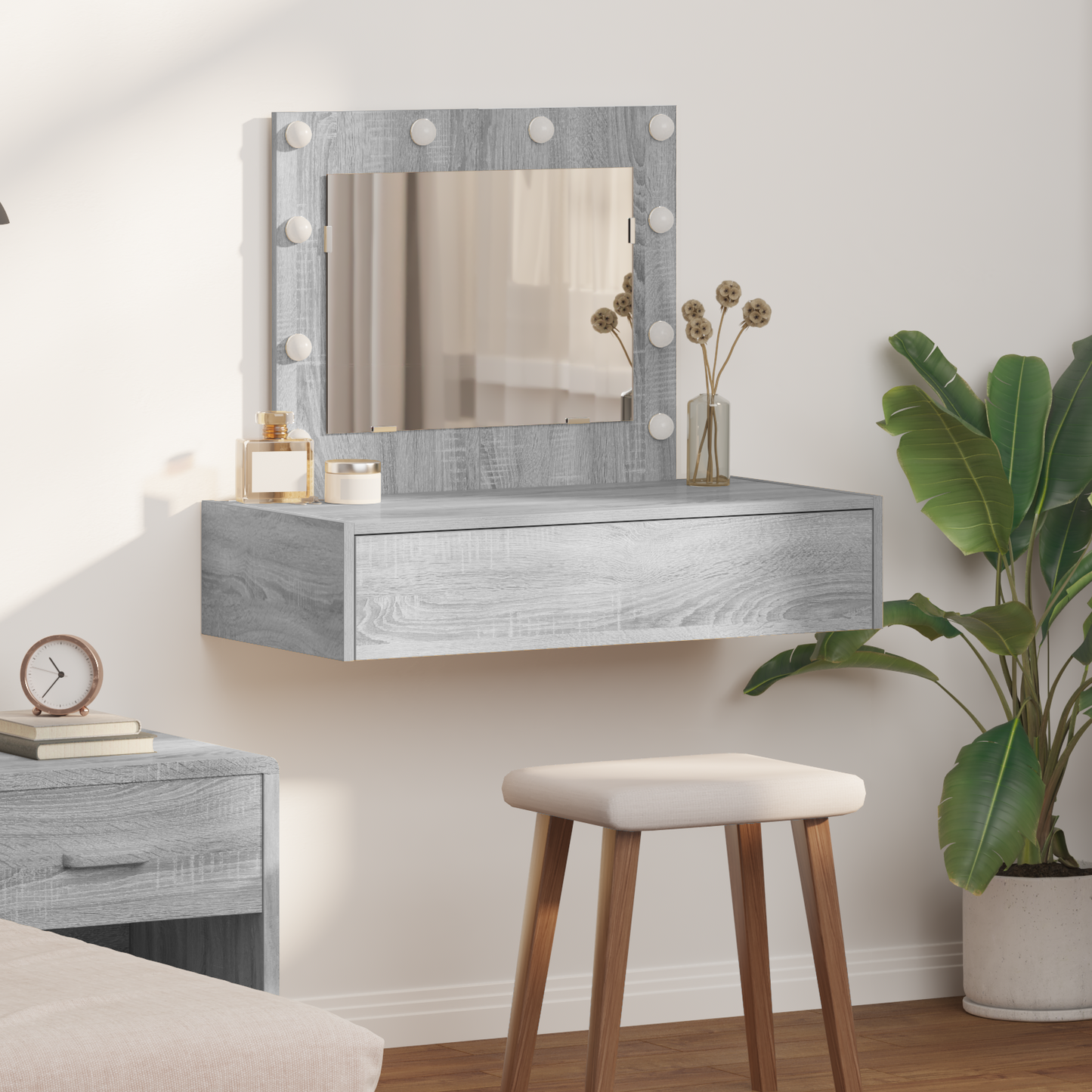Dressing Table Grey 83 x 40 x 70 cm Engineered Wood
