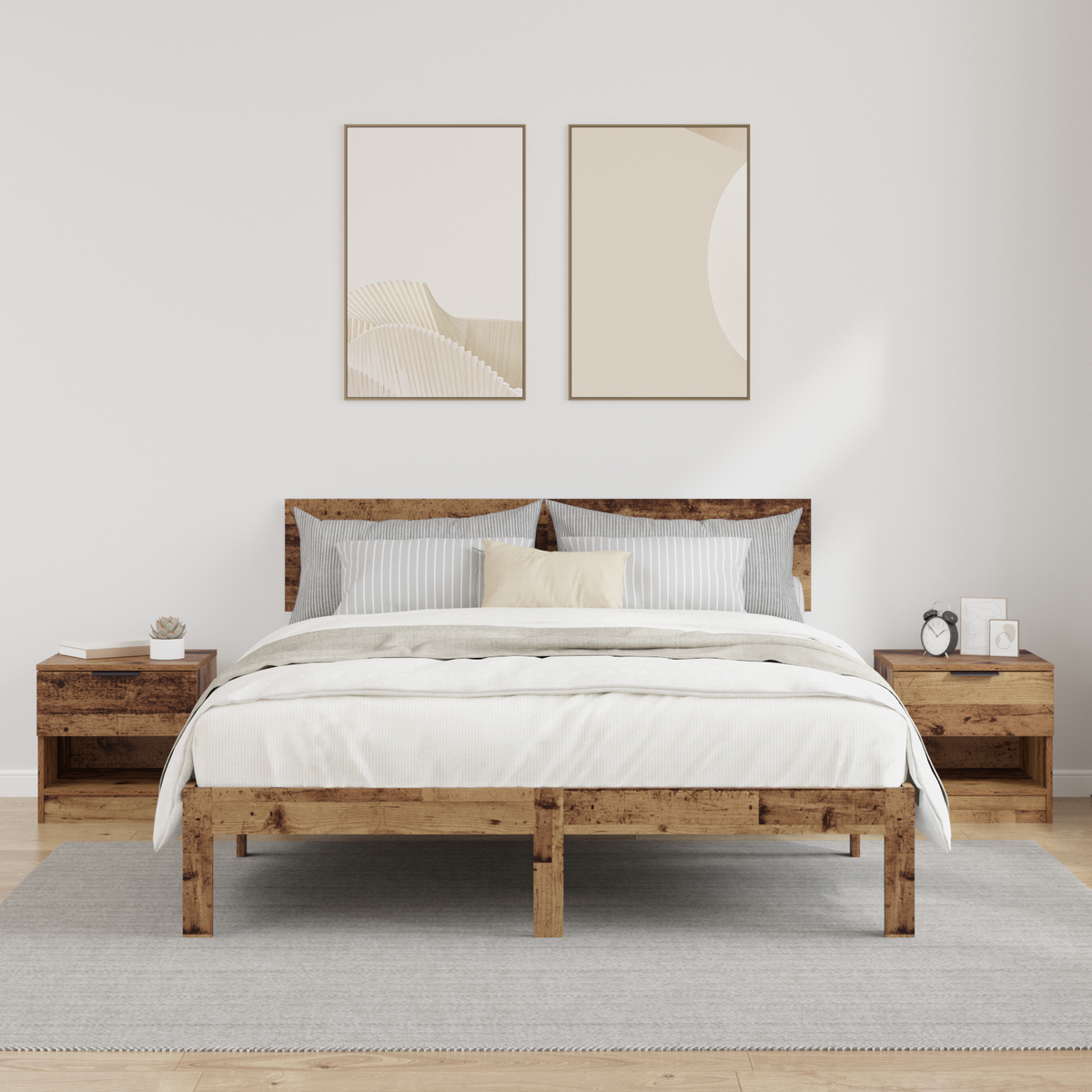 Bed Cabinet 2 pcs Old Wood 40 x 39 x 40cm Engineered Wood
