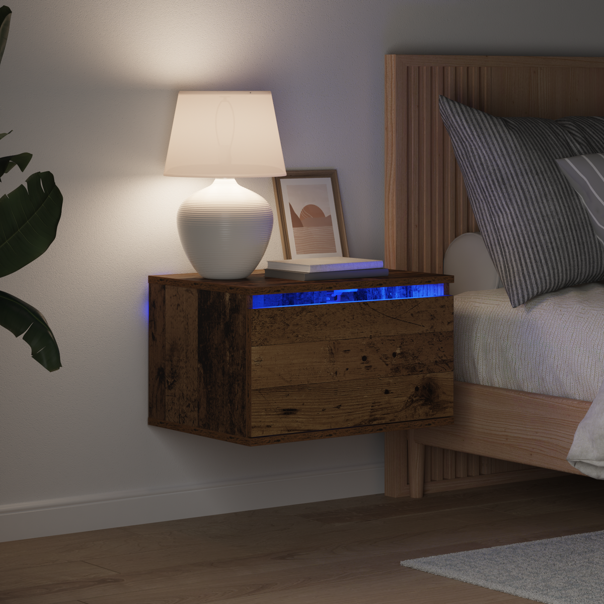 Wall-mounted Bedside Cabinet 2 pcs Old Wood 50 x 36 x 30 cm