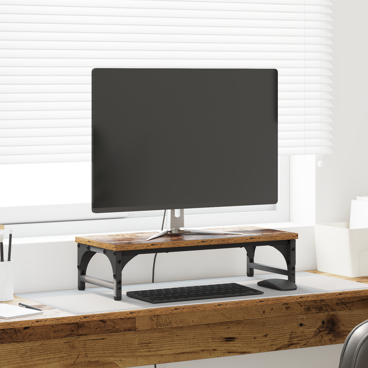 Monitor Stand Old Wood 55 x 23 x 14 cm Engineered Wood