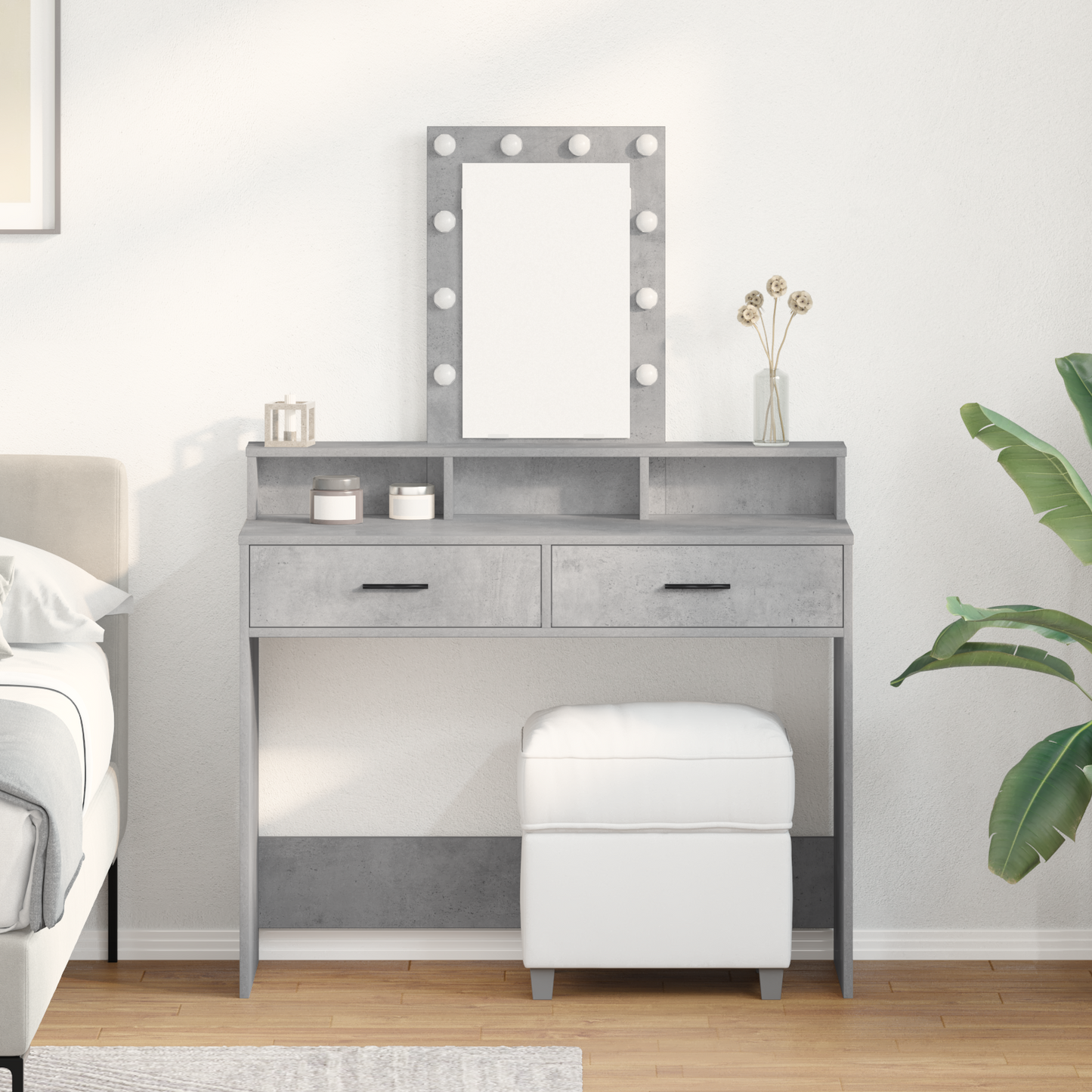Dressing Table Grey 100 x 41 x 140 cm Engineered Wood