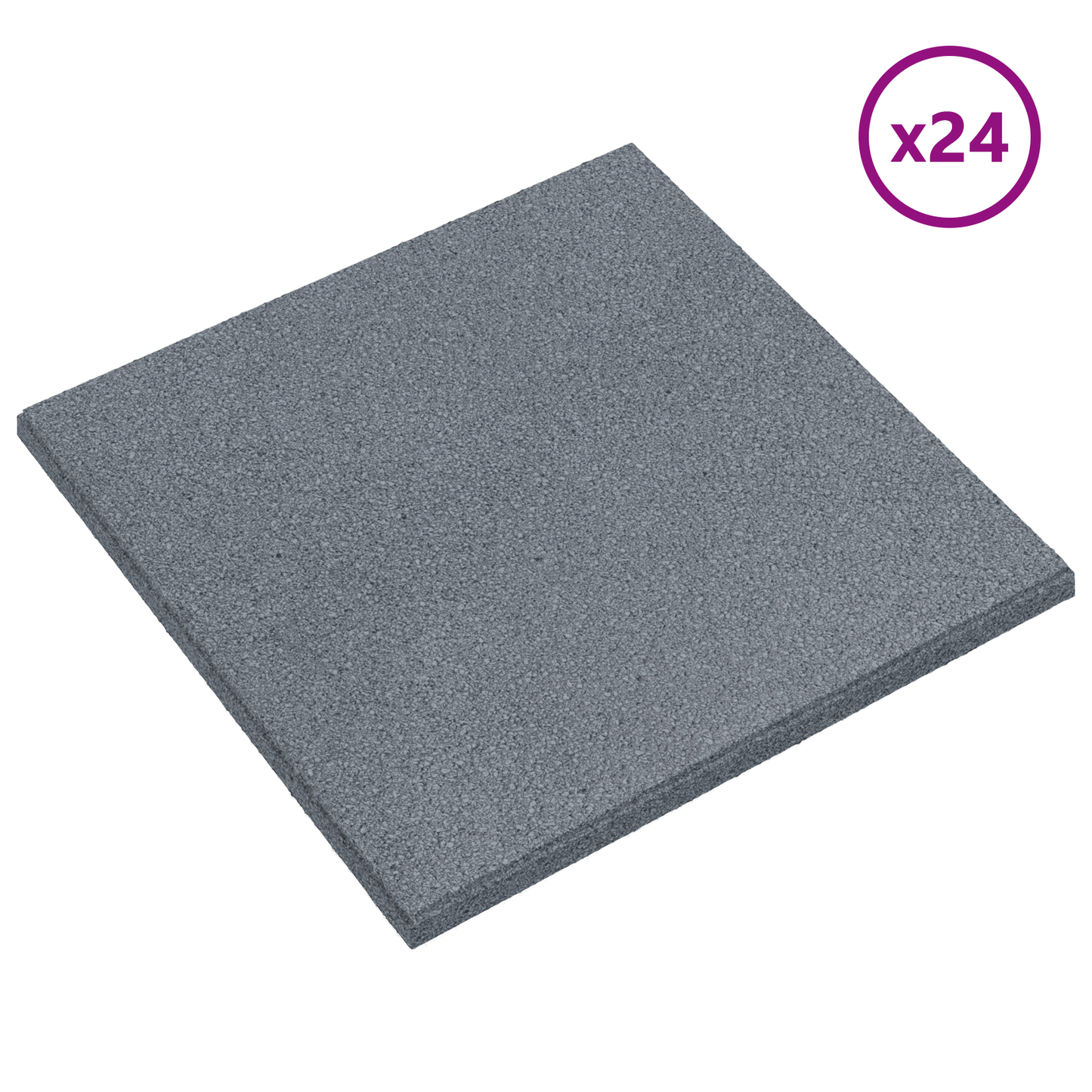 Fall Protection Tiles 24 pcs Grey 50 x 50 cm Rubber