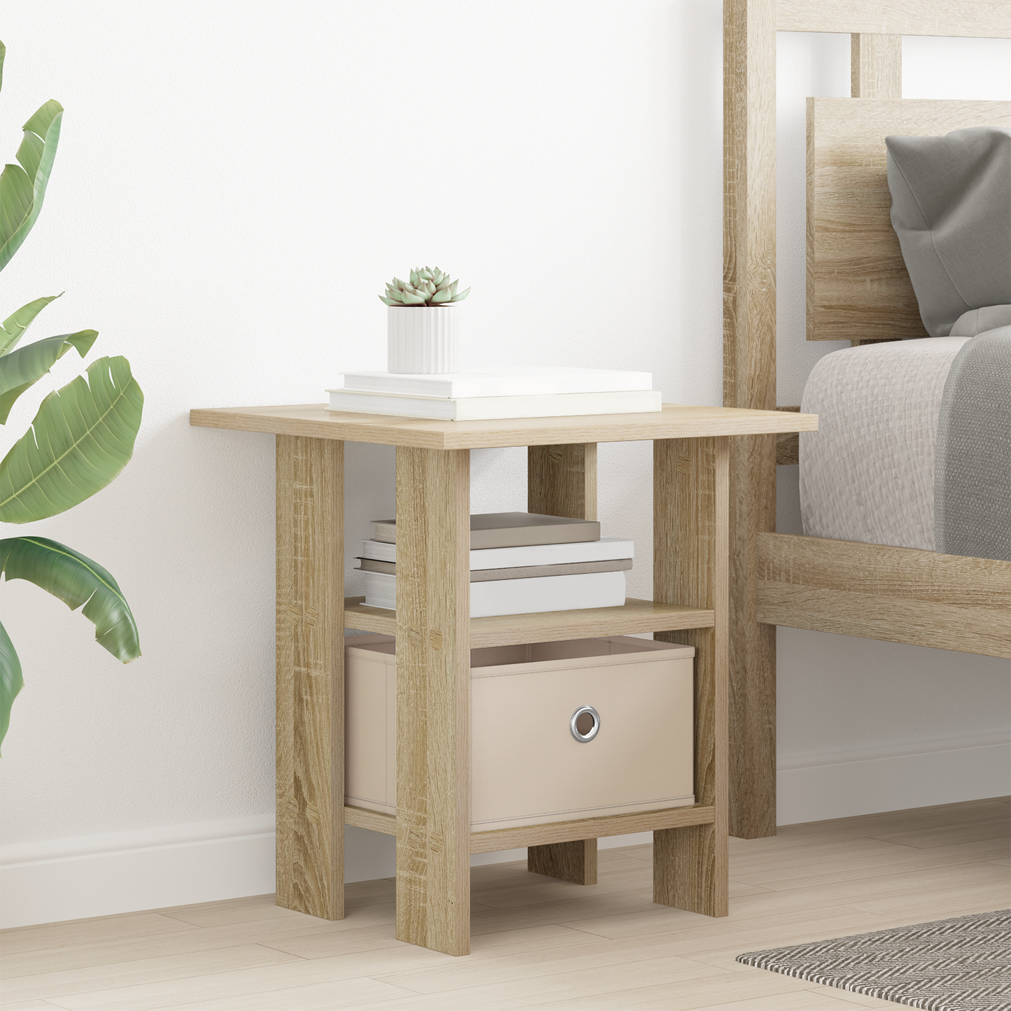 Bedside Table 2 pcs Sonoma Oak 41 x 40 x 45 cm Engineered Wood