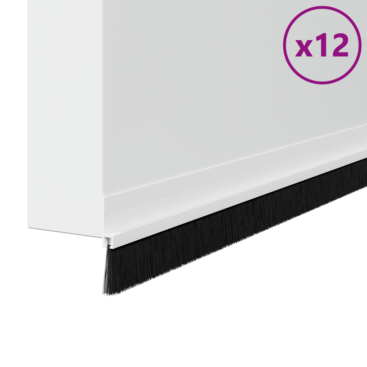 Self-adhesive Door Brush Seals 12 pcs 100 cm Aluminium Alloy