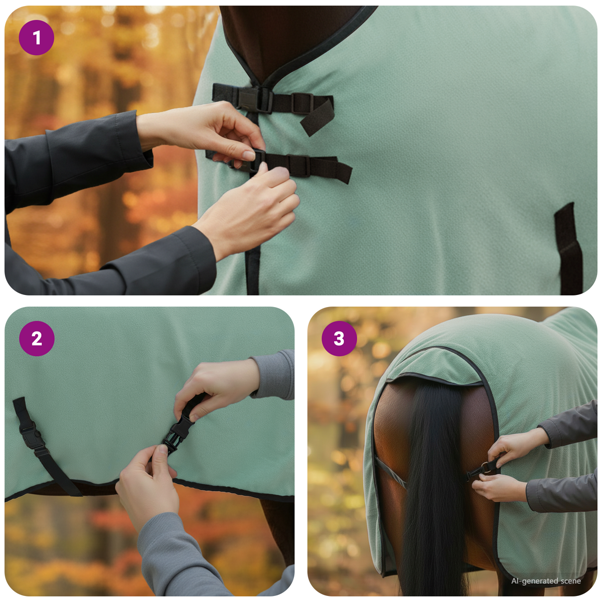Horse Blanket Green 75 cm Polyester Fleece