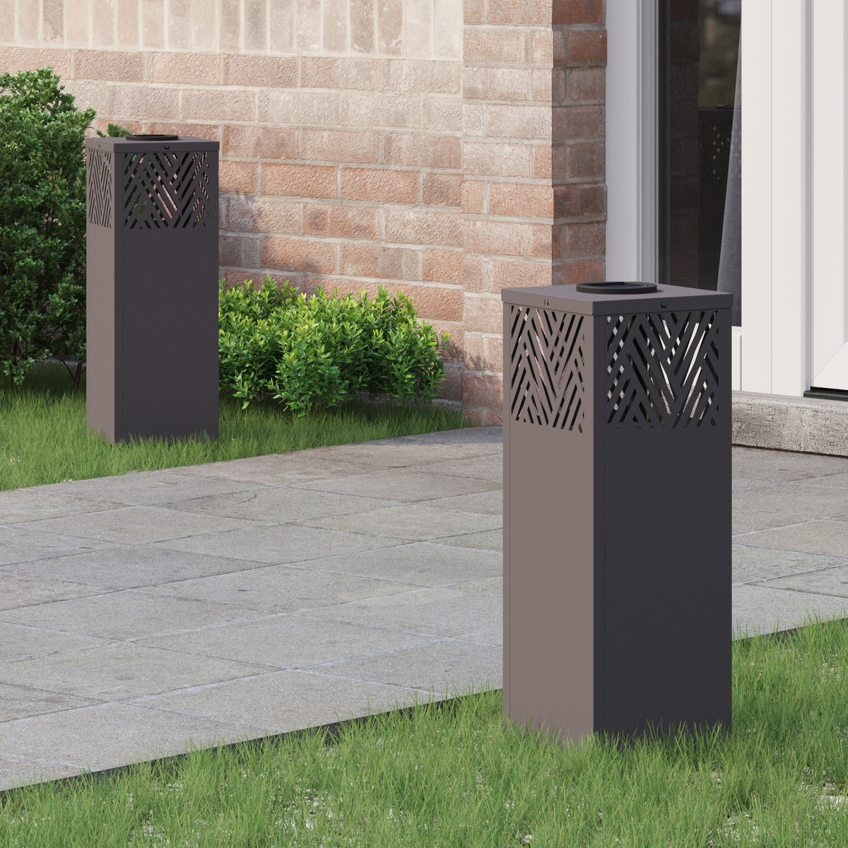 Solar LED Pathway Light 2 pcs Warm White 18 x 18 x 50 cm