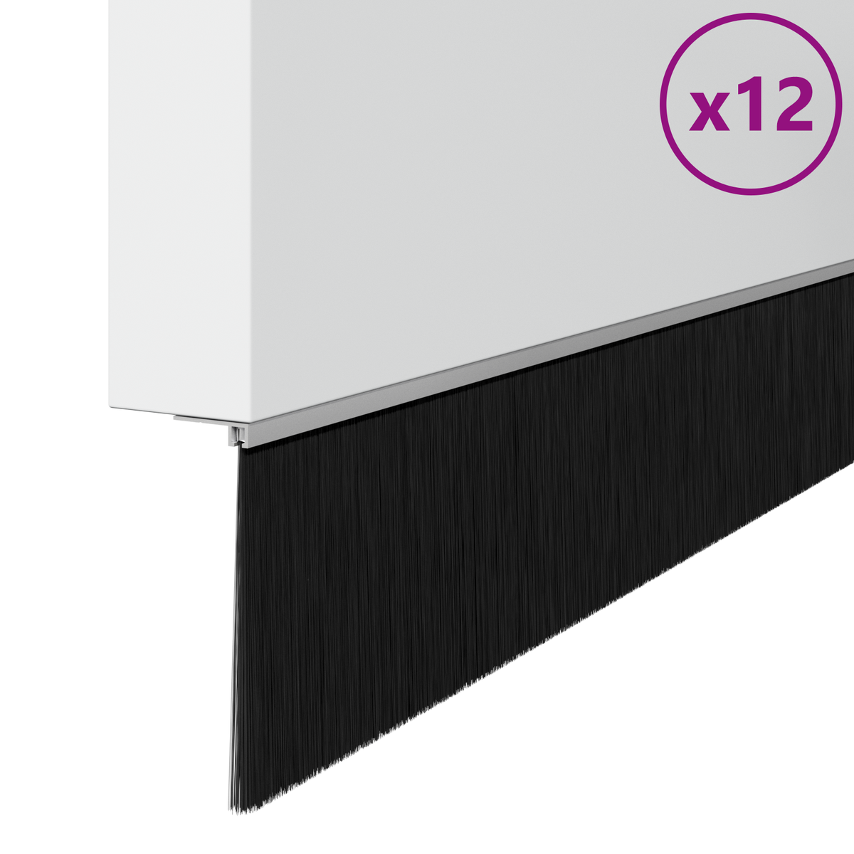 Self-adhesive Door Brush Seals 12 pcs 100 cm Aluminium Alloy