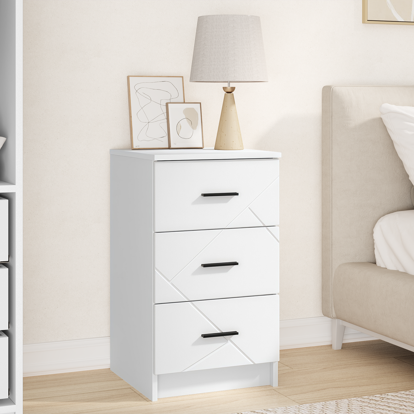 Bedside Cabinet White 38 x 38 x 66 cm Engineered wood