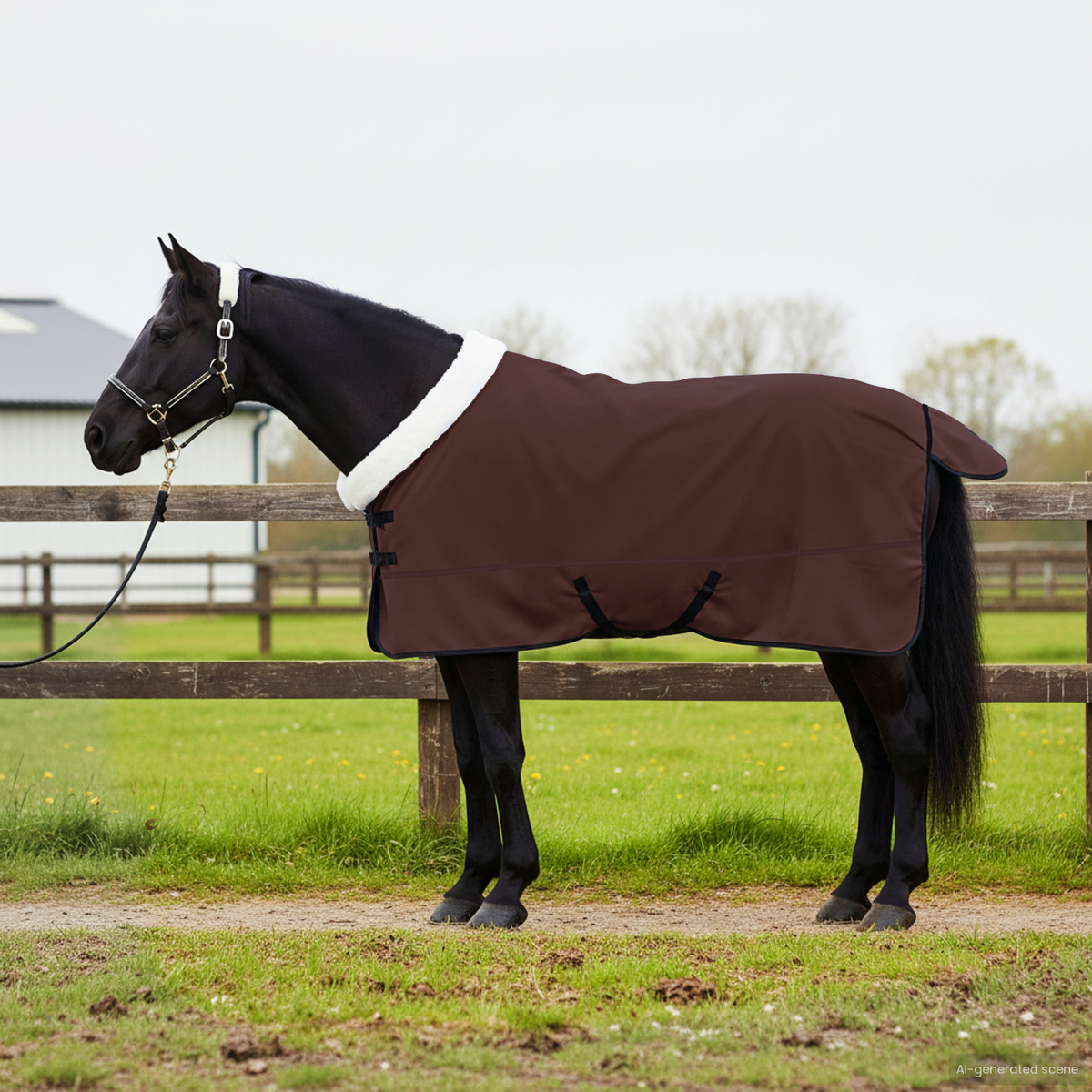 Horse Blanket Dark Brown 155 cm Polar fleece