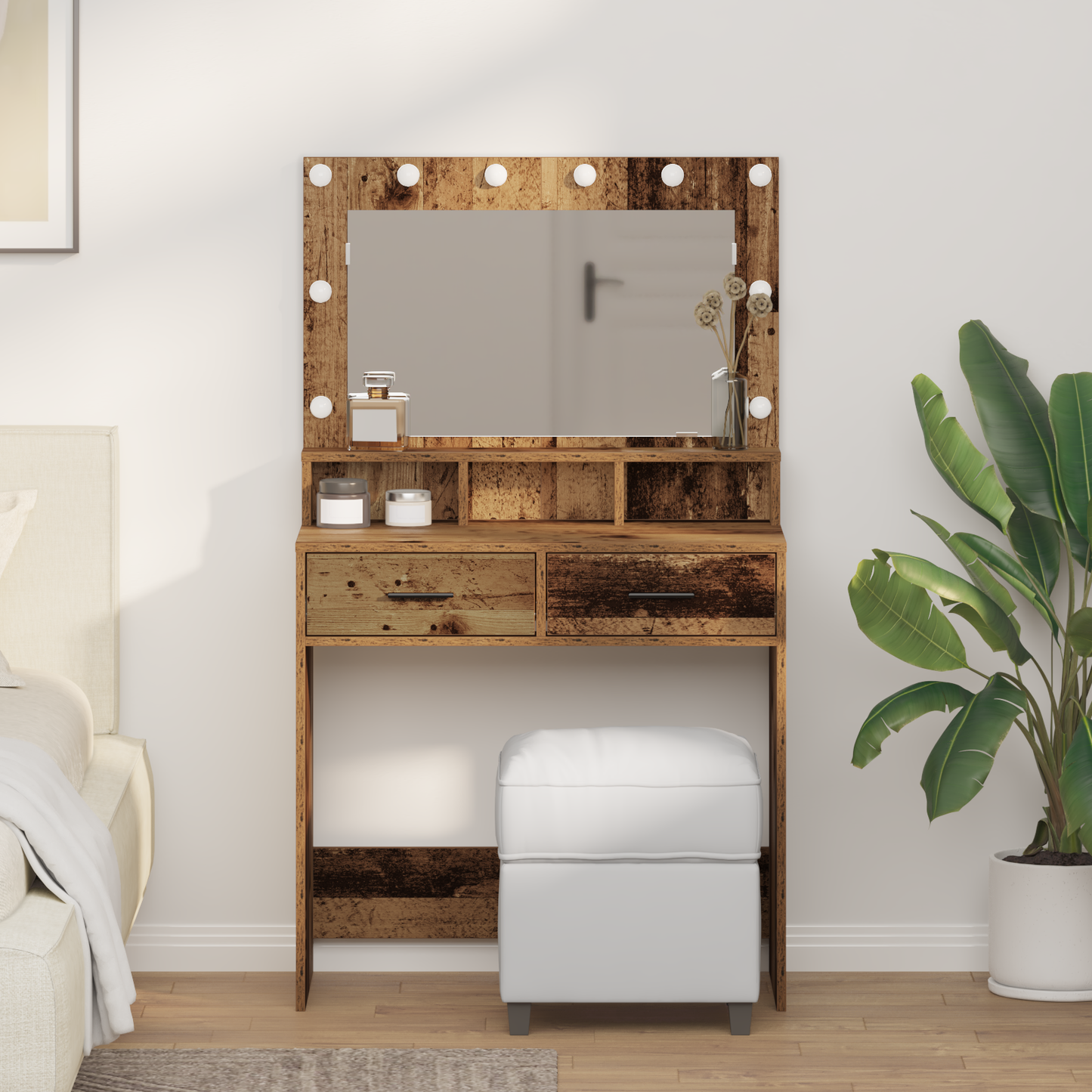 Dressing Table Old Wood 79 x 41 x 135 cm Engineered Wood
