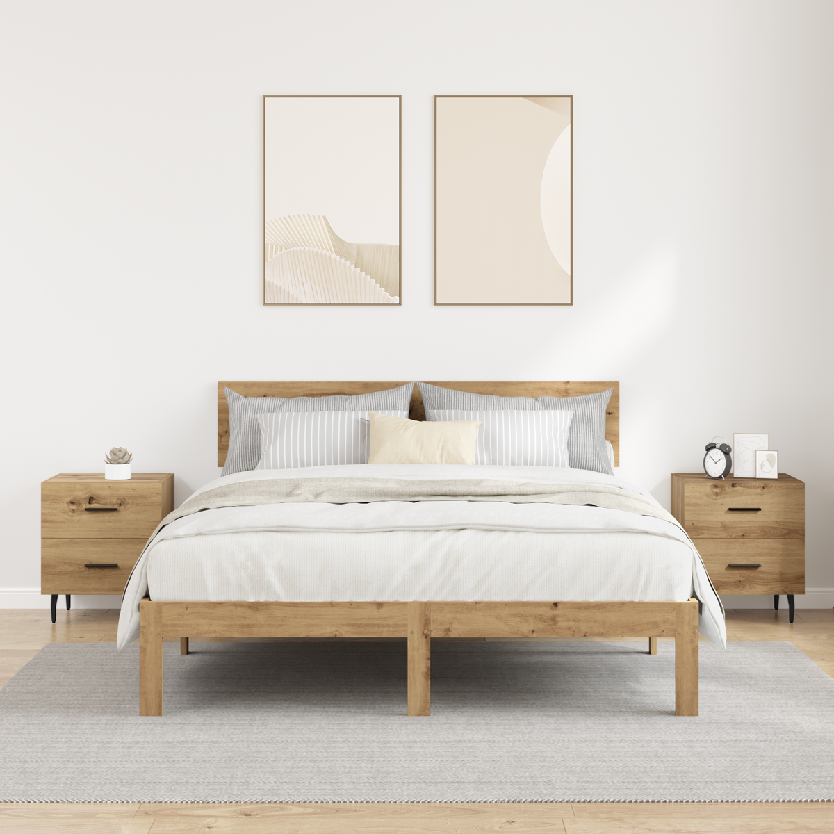 Bedside Cabinet 2 pcs Artisan Oak 40 x 35 x 47.5 cm