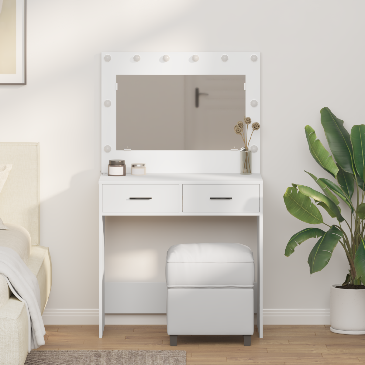 Dressing Table White 78.5 x 41 x 135 cm Engineered Wood