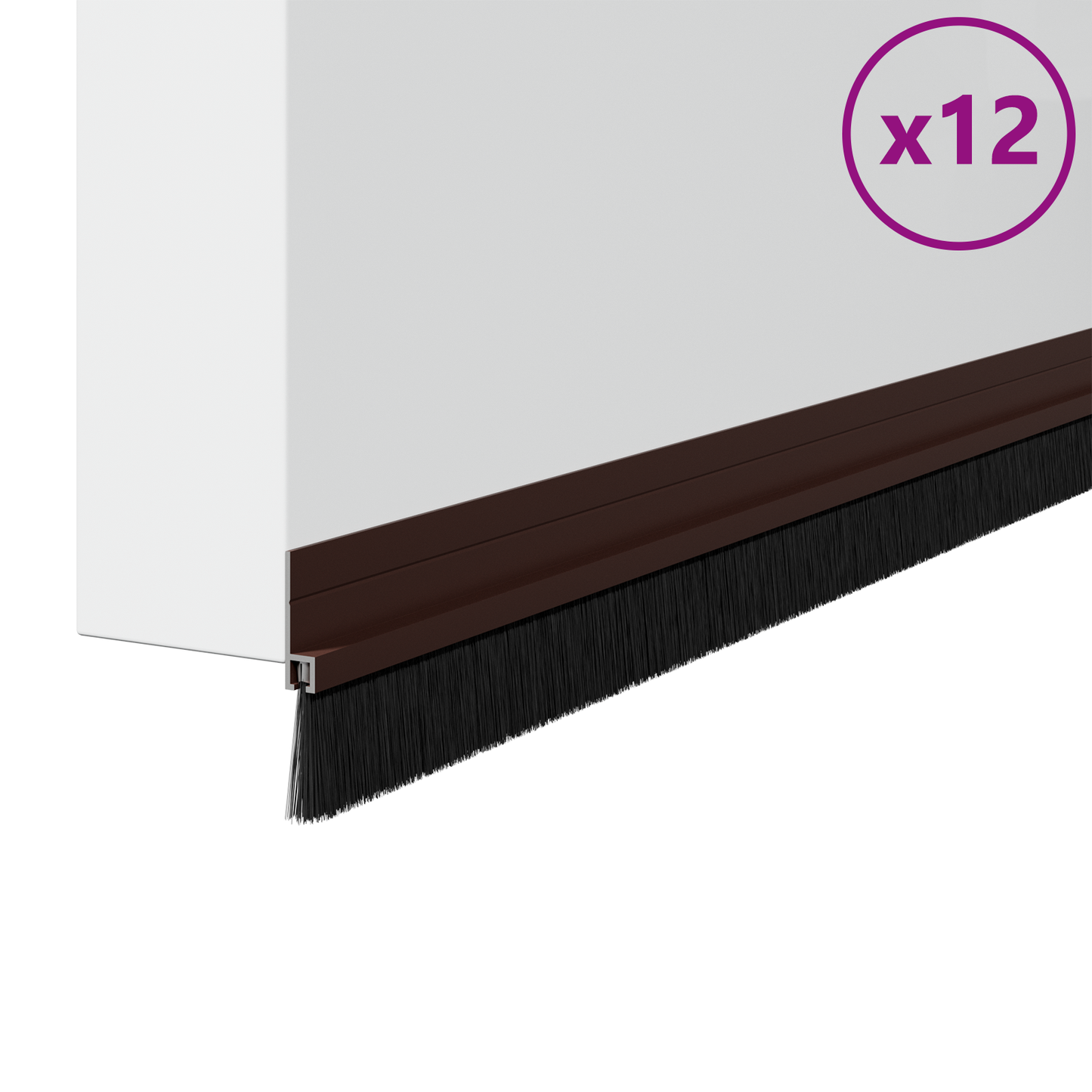 Self-adhesive Door Brush Seals 12 pcs 100 cm Aluminium Alloy