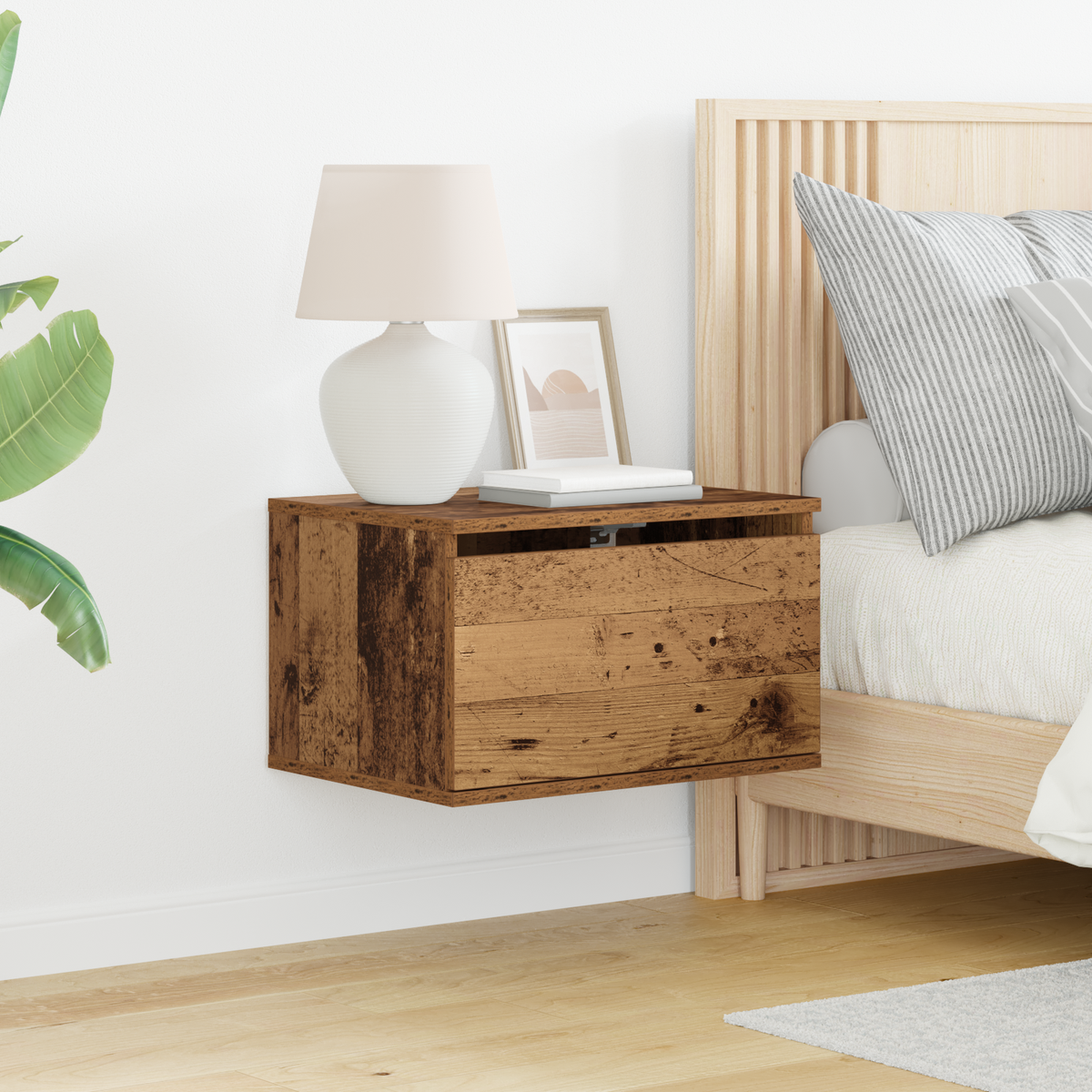 Wall-mounted Bedside Cabinet 2 pcs Old Wood 50 x 36 x 30 cm