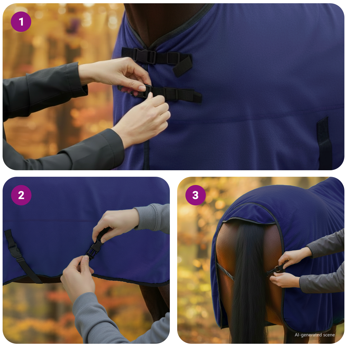 Horse Blanket Navy Blue 135 cm Polyester Fleece