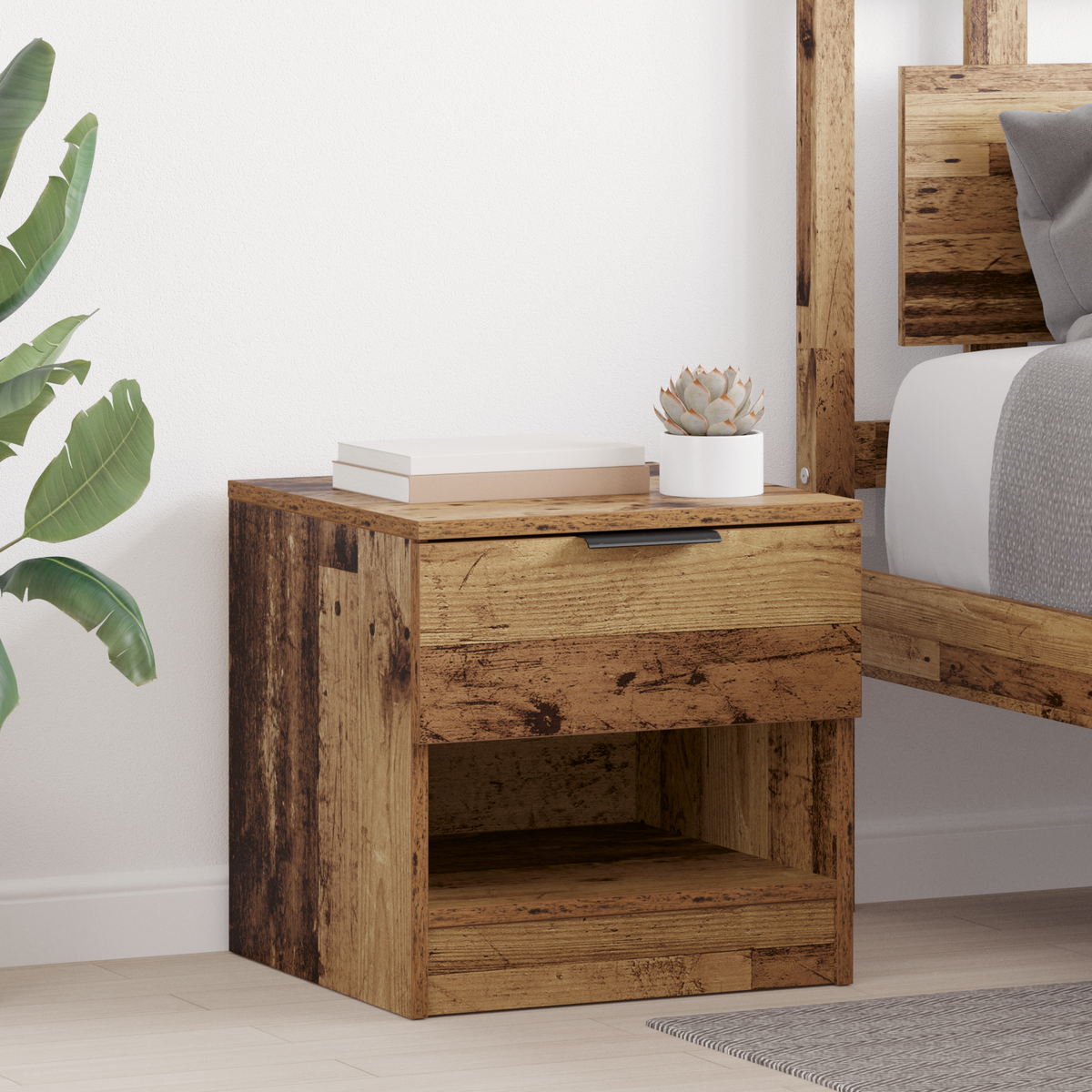 Bed Cabinet 2 pcs Old Wood 40 x 39 x 40cm Engineered Wood