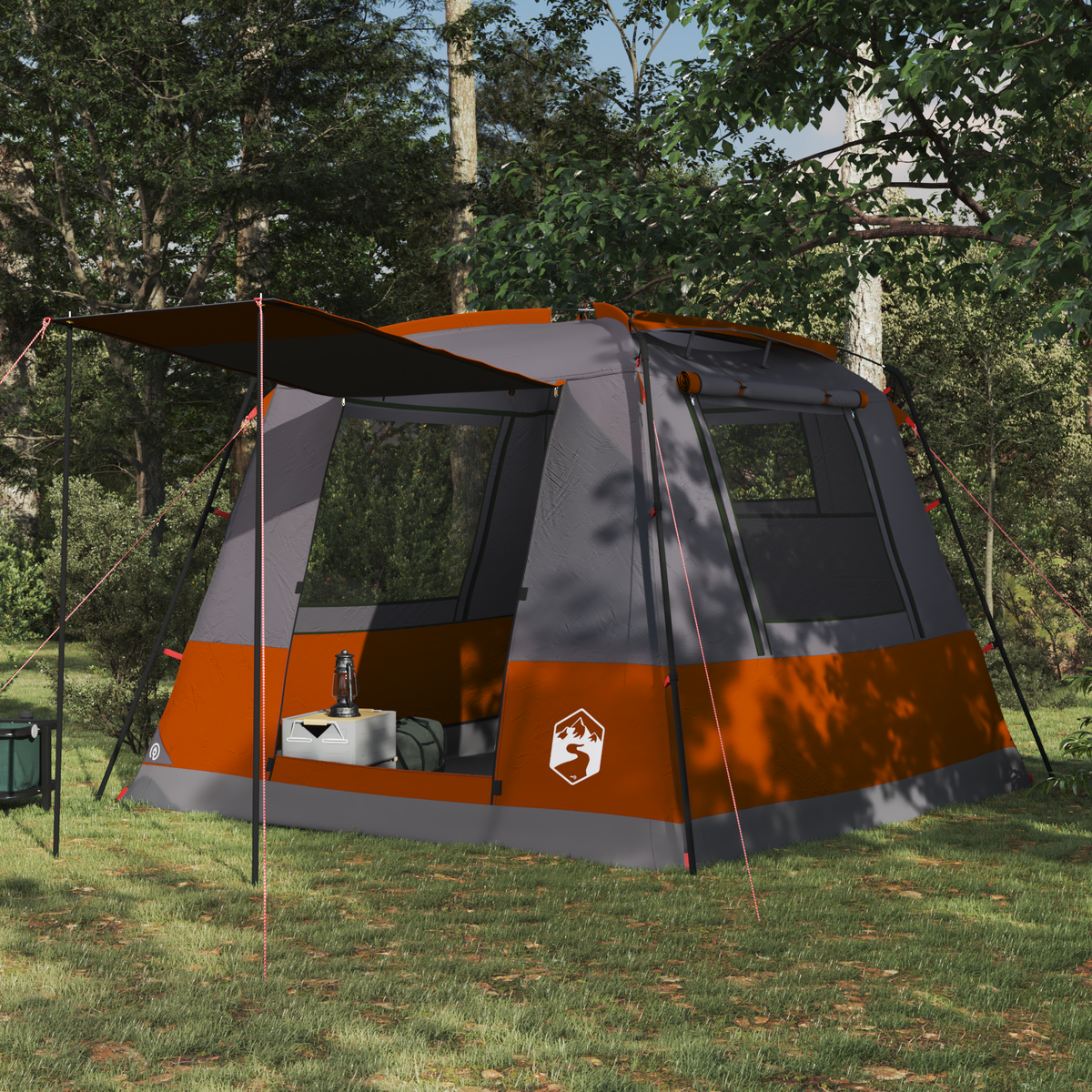 Party Tent 10-Person Grey and Orange