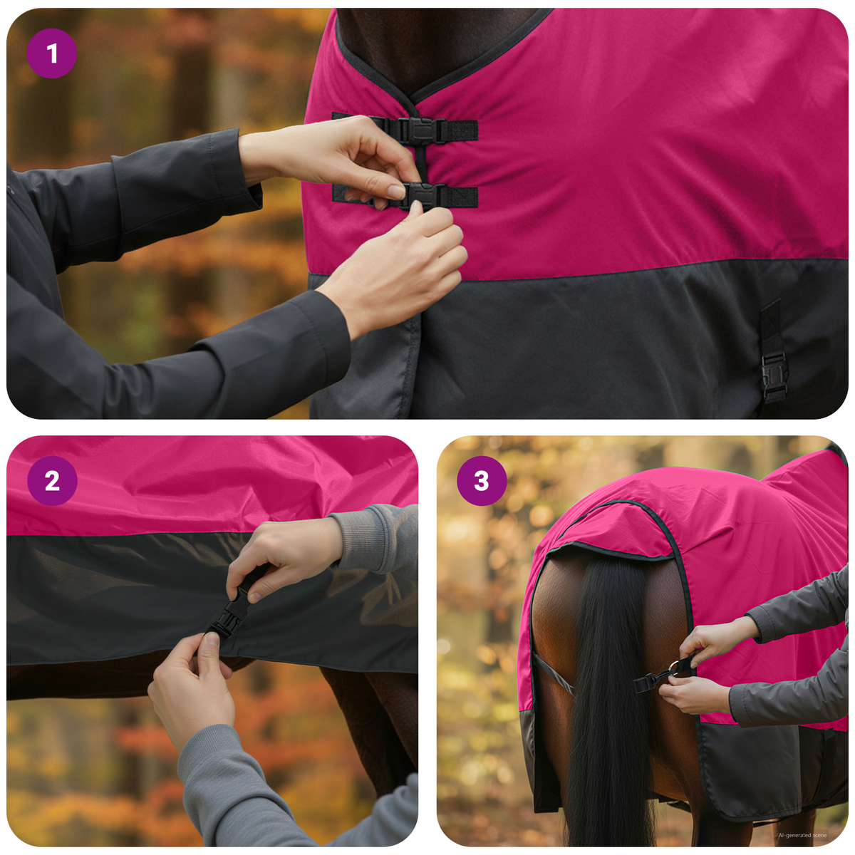 Horse Blanket Pink and Black 105 cm Polyester