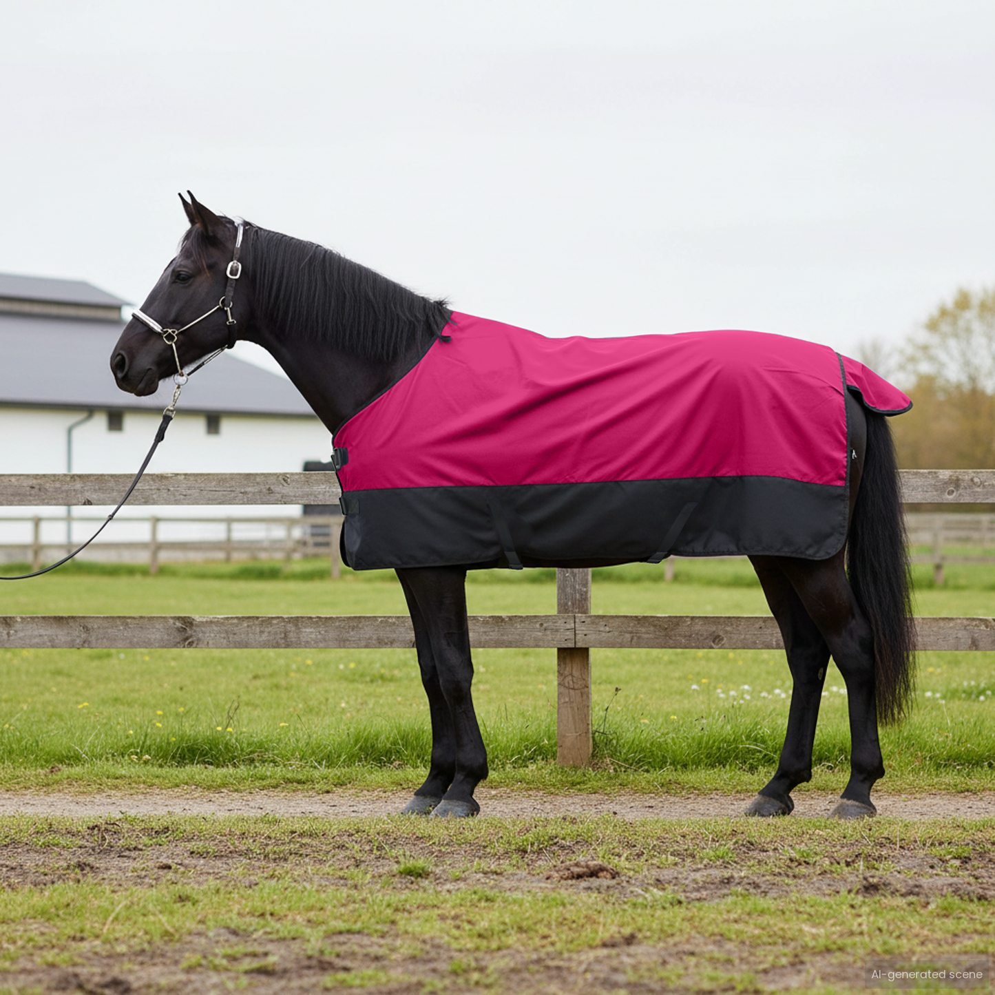 Horse Blanket Pink and Black 75 cm Polyester