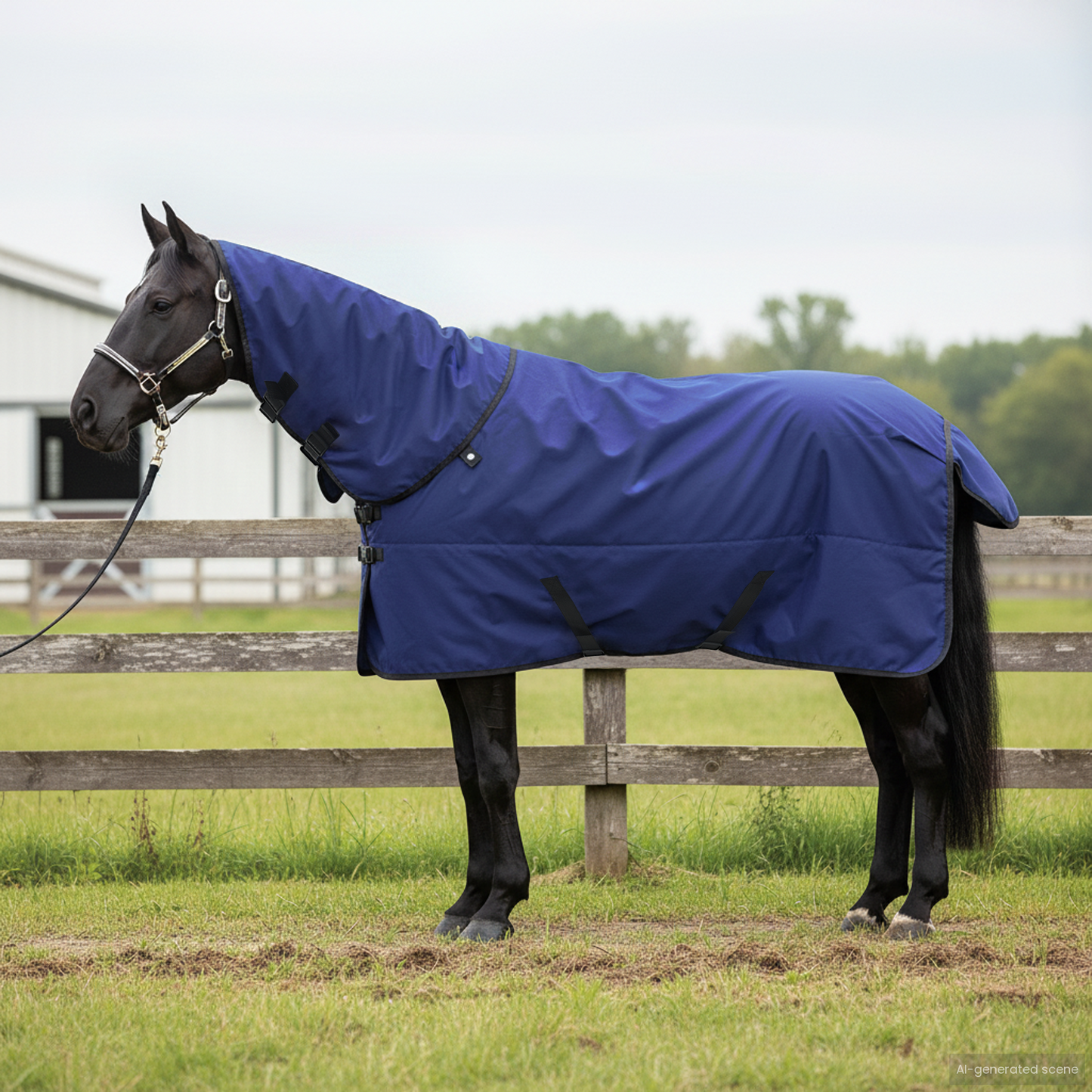 Horse Blanket Full Navy Blue 125 cm Polyester