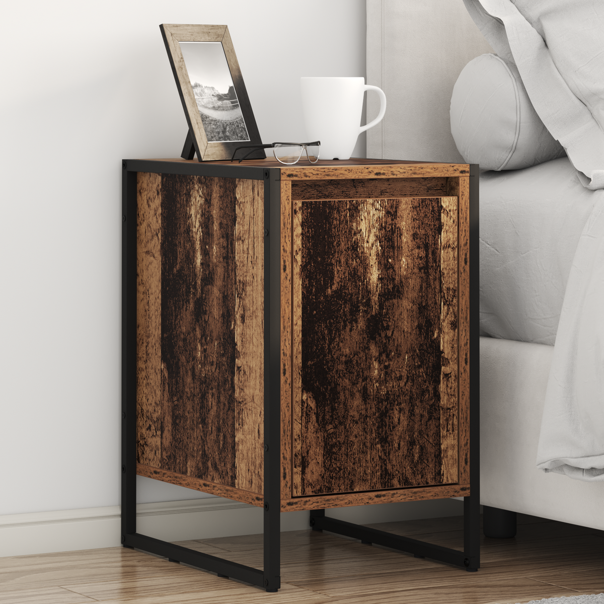 Bedside Table 2 pcs Old Wood 39.5 x 30 x 50 cm Engineered Wood