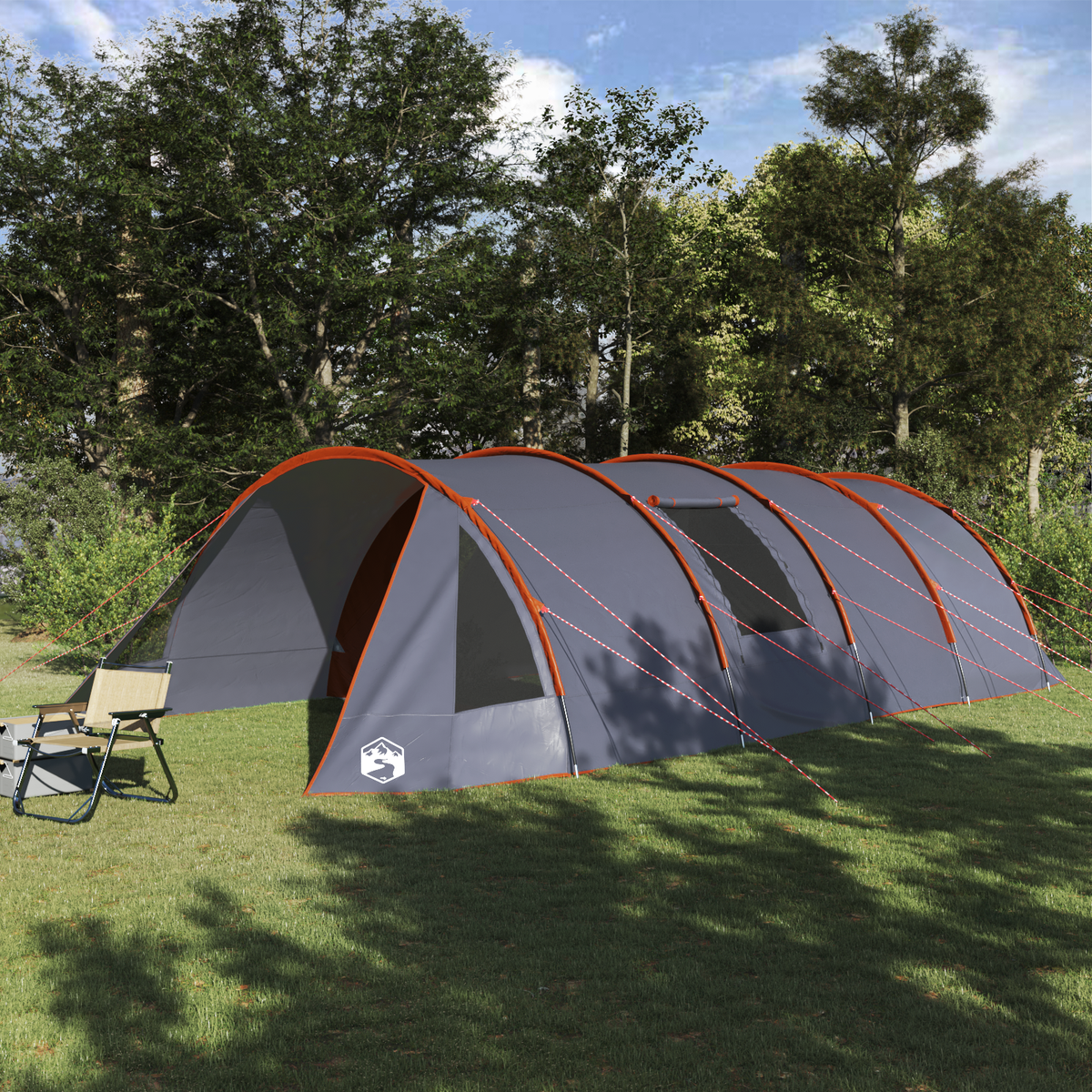 Tunnel Tent 6-Person 6-Person Grey and Orange