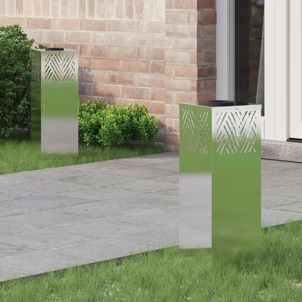 Solar LED Pathway Light 2 pcs Warm White 18 x 18 x 50 cm