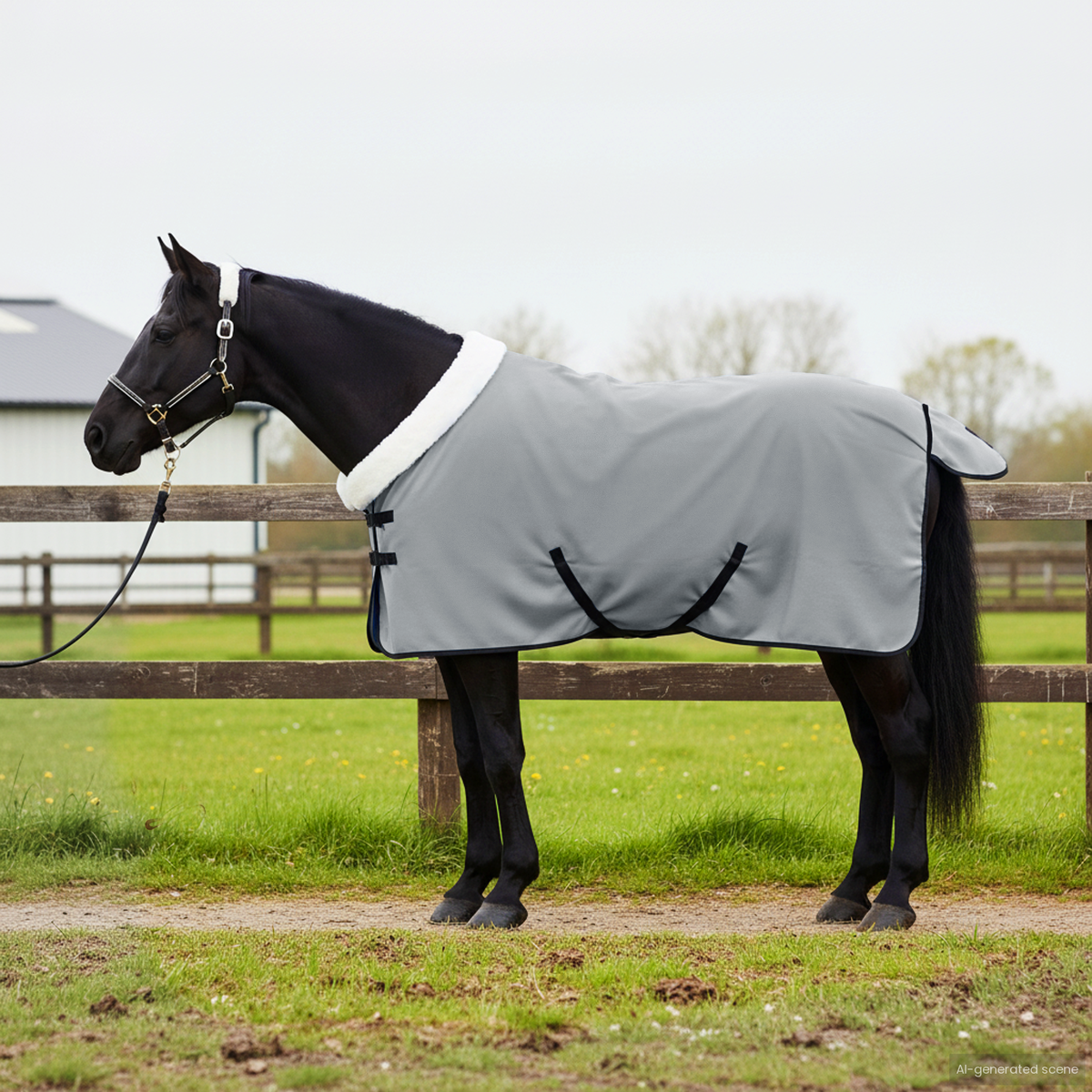 Horse Blanket Light Grey 75 cm Polar fleece