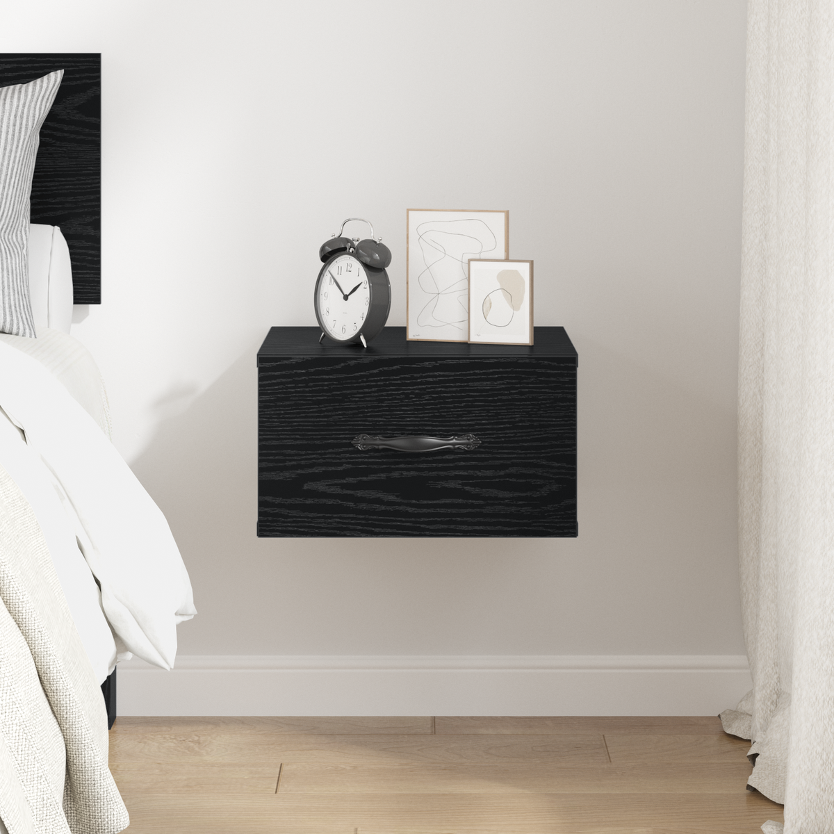 Bedside Cabinet Black oak 35 x 35 x 20 cm Engineered Wood