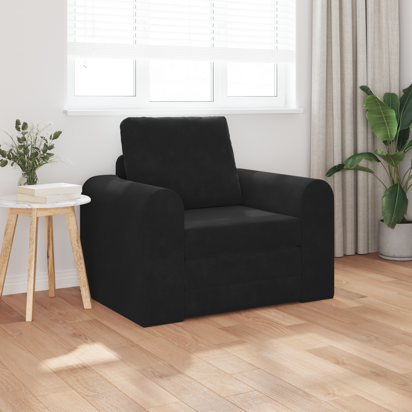 Folding Sofa Bed Black 98 x 71 x 83 cm Velvet