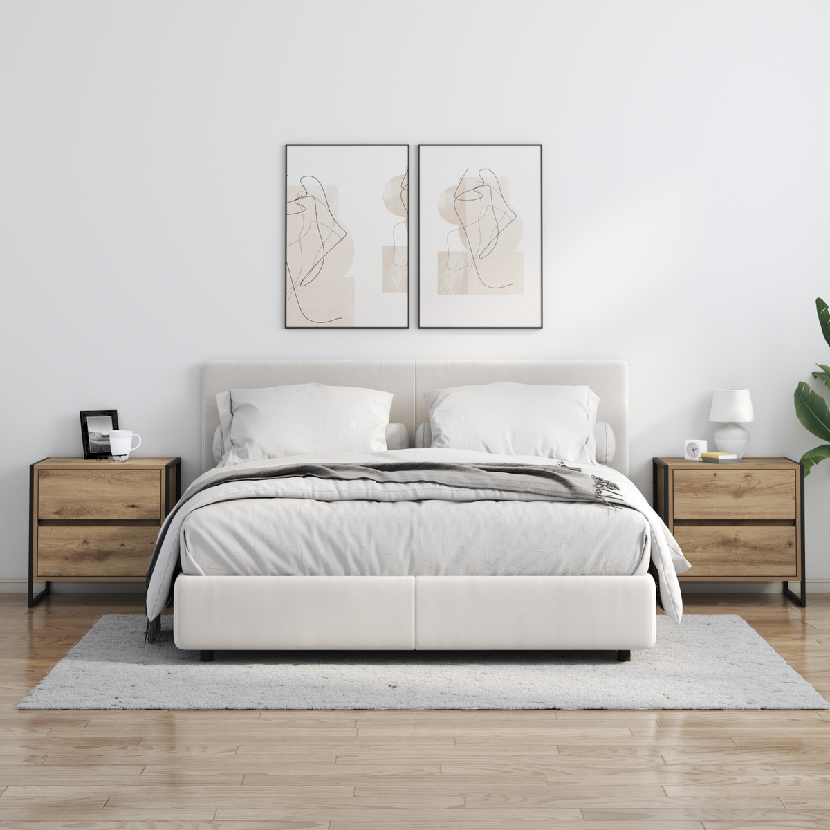 Bedside Table 2 pcs Artisan Oak 50 x 39.5 x 50 cm