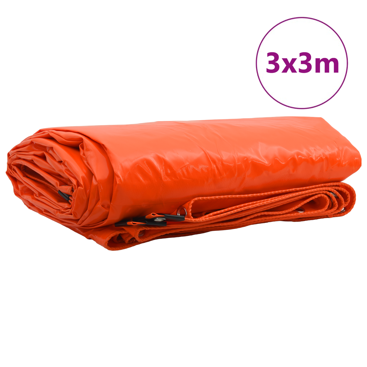 Tarpaulin 650g / m² Orange 3 x 3 m Canvas with PVC Coating