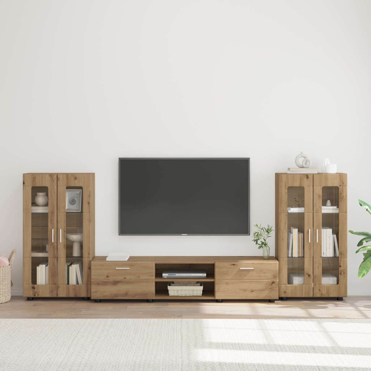 TV Cabinet Set FLORIN 3 pcs 150 x 39 x 30 cm Artisan Oak
