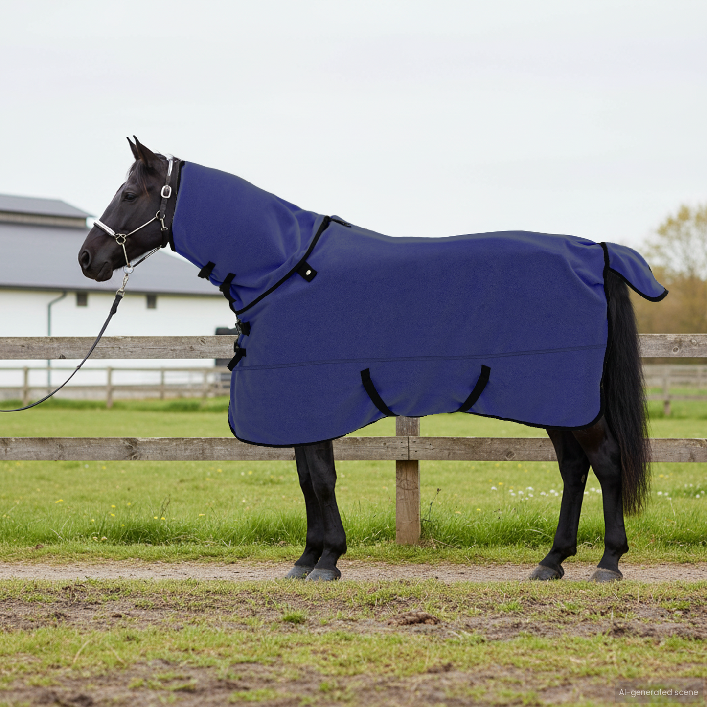 Horse Blanket Navy Blue 145 cm Polyester Fleece