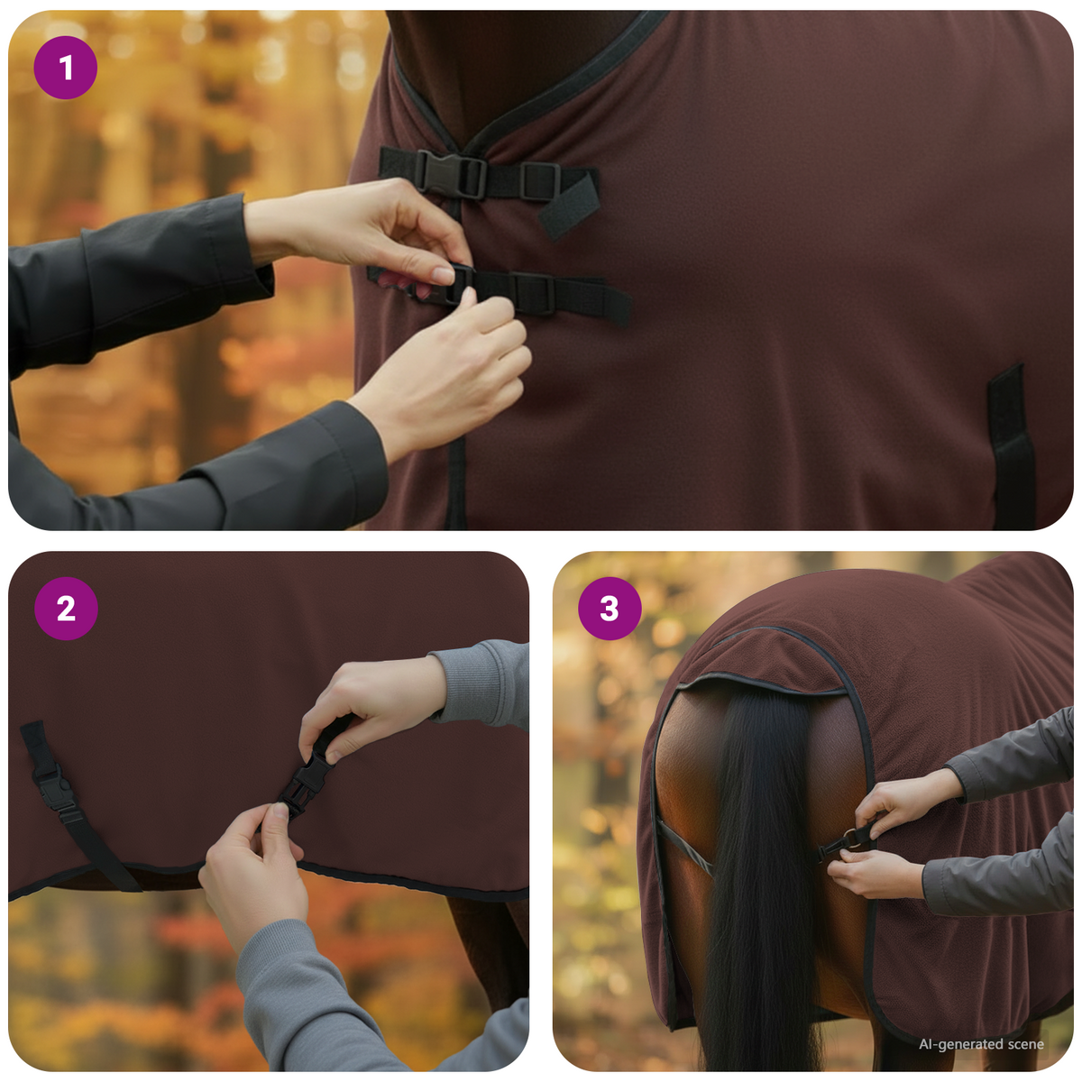 Horse Blanket Dark Brown 115 cm Polyester Fleece