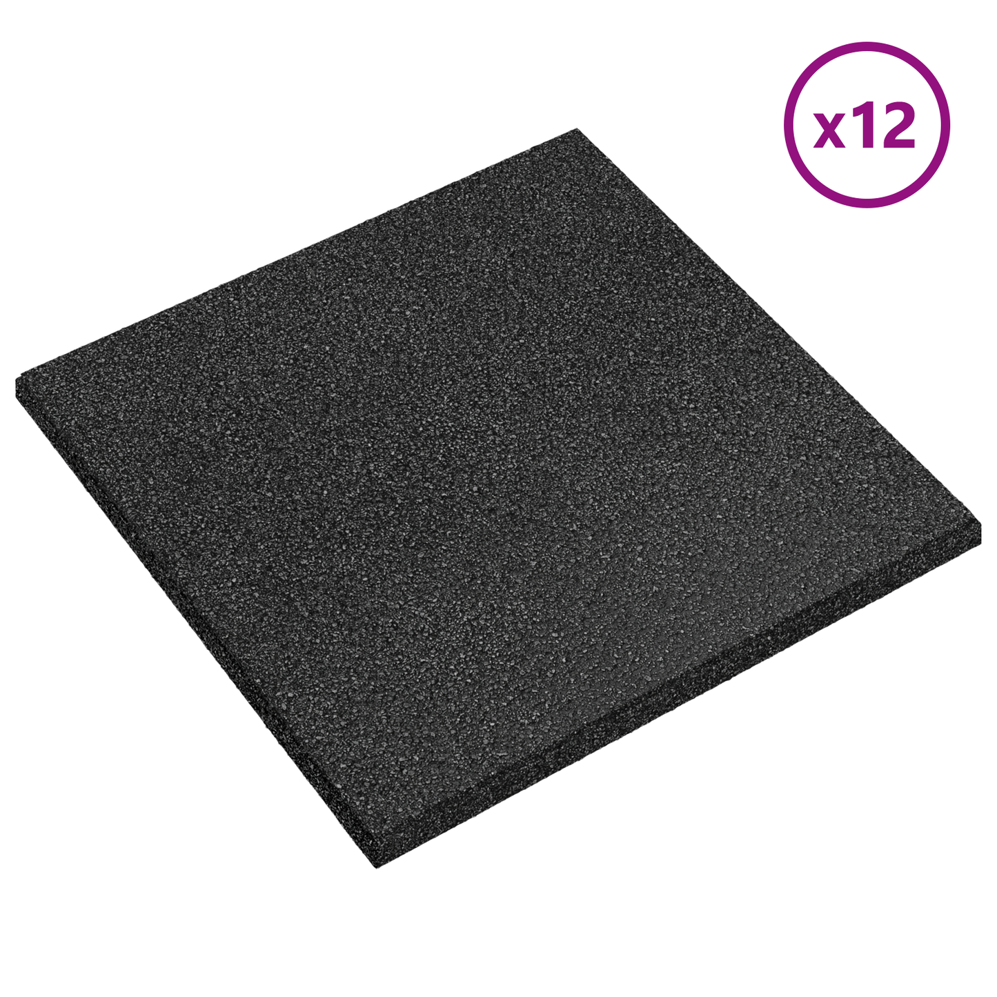 Fall Protection Tiles 12 pcs Black 50 x 50 cm Rubber