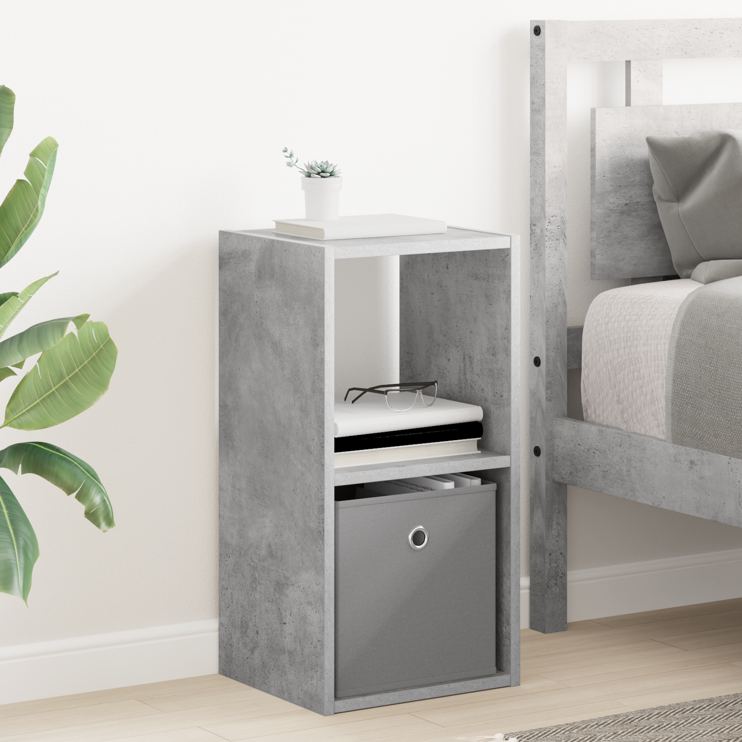 Bedside Table 2 pcs Concrete Grey 30.5 x 27 x 59.5 cm