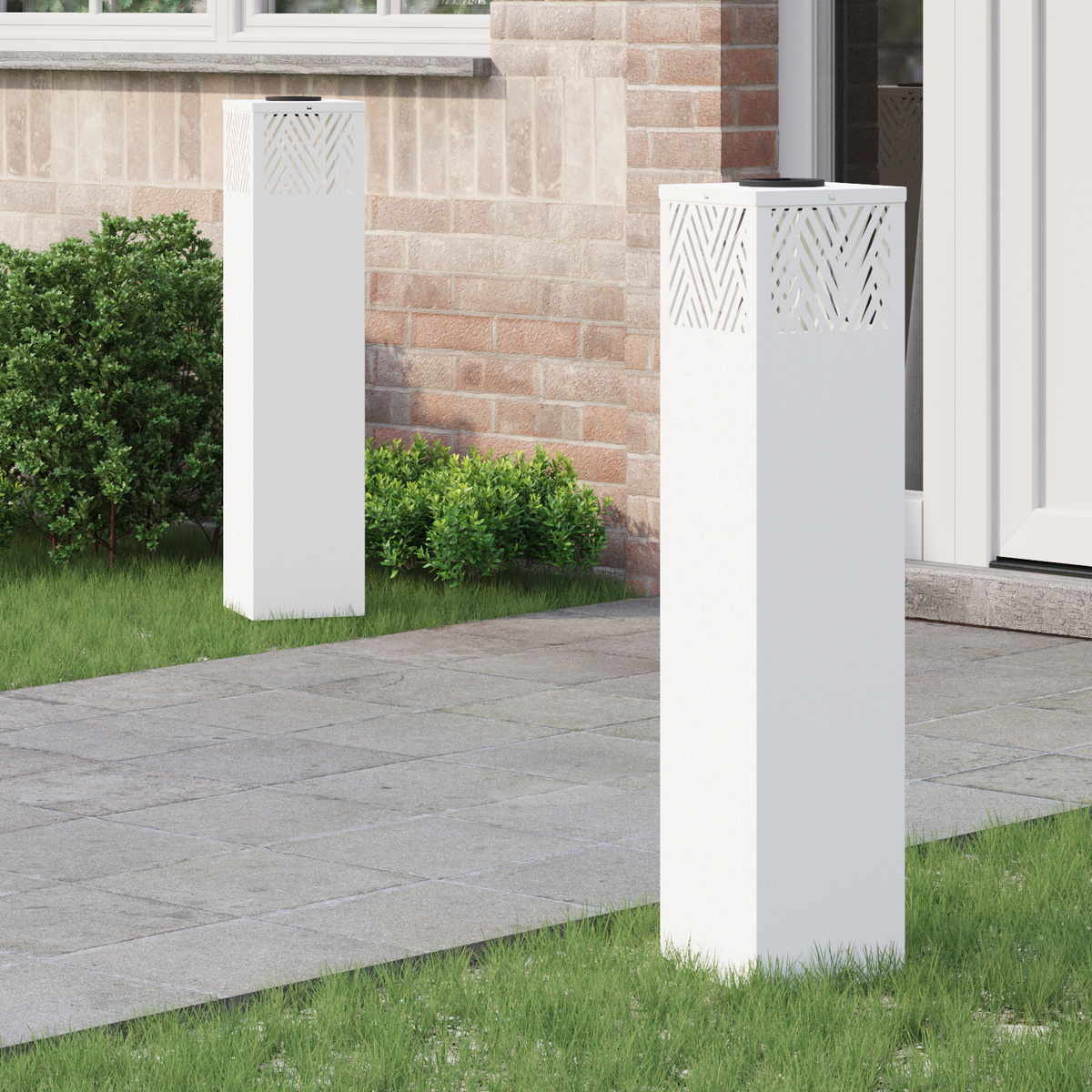 Solar LED Pathway Light 2 pcs Warm White 18 x 18 x 80 cm