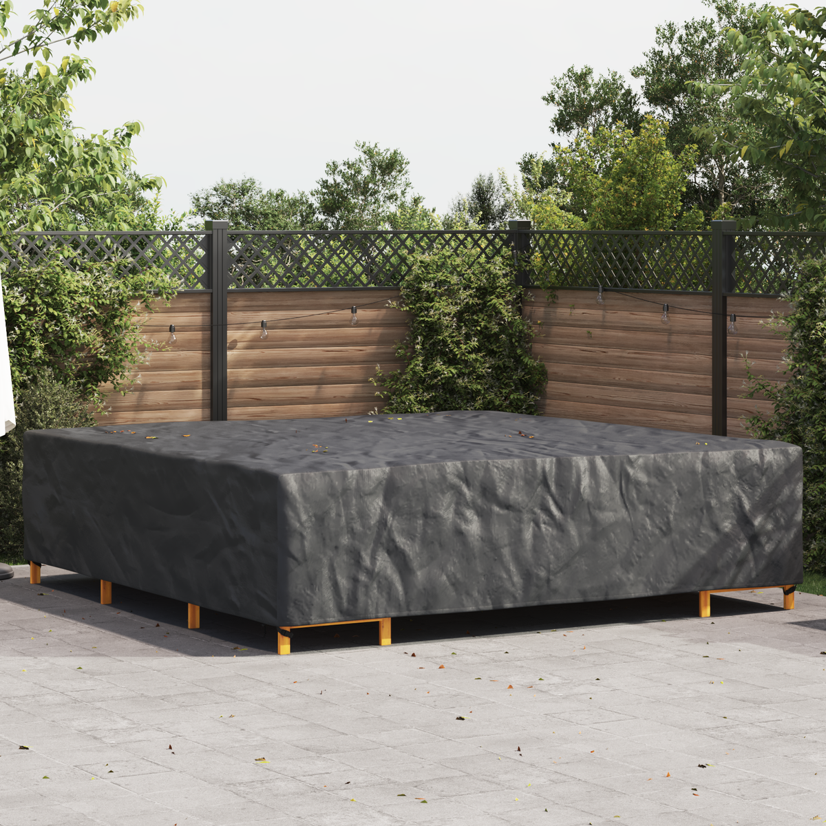 Furniture Cover Plain Black 300 x 300 x 70 cm 420D