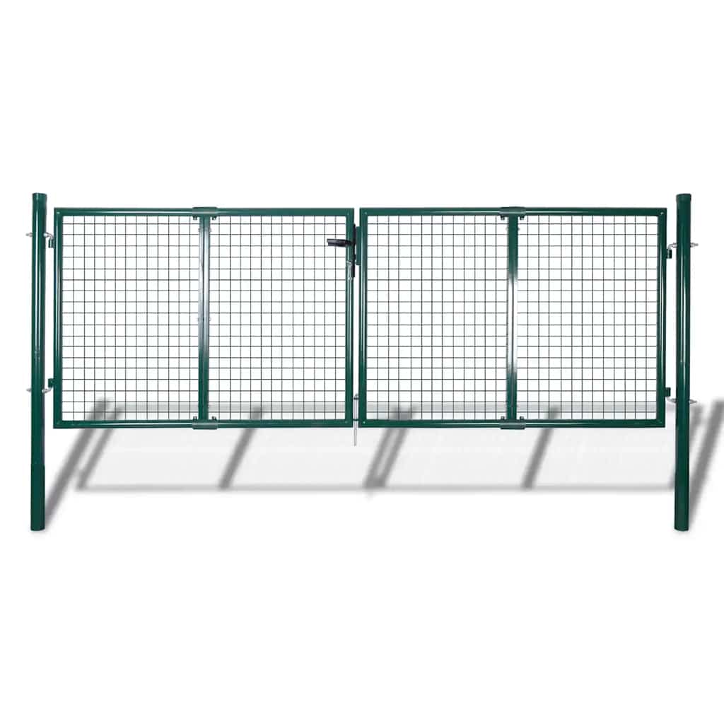 Fence Gate Steel 300x100 cm Green