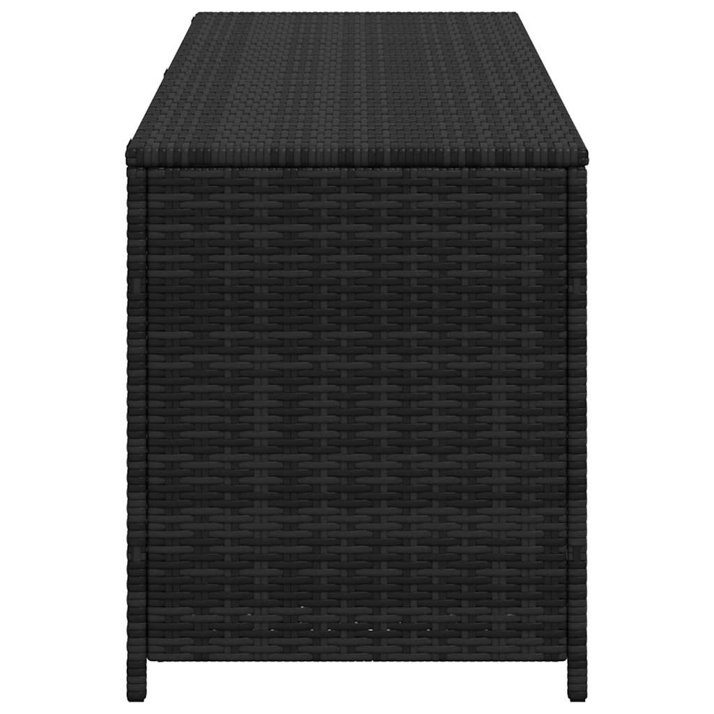 Garden Storage Box Black 150x50x60 cm Poly Rattan