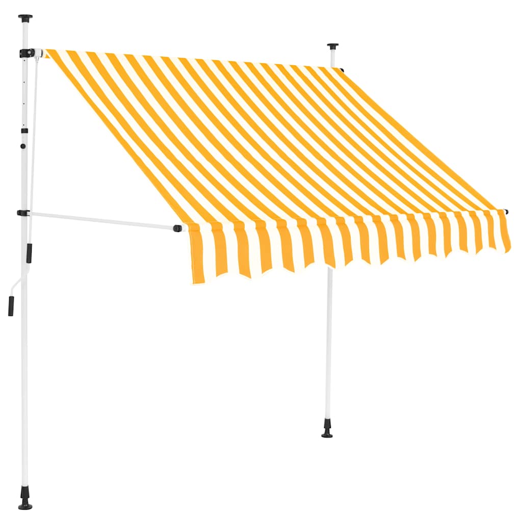 43231 vidaXL Manual Retractable Awning 150 cm Orange and White Stripes