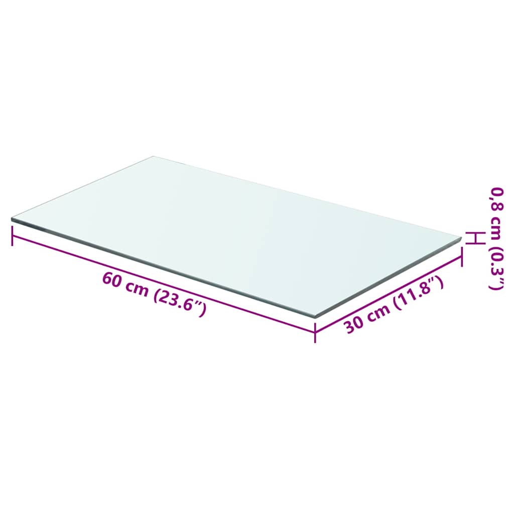 Shelf Panel Glass Clear 60x30 cm