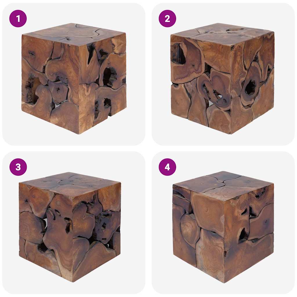 Stools 2 pcs Brown 40x40x45 cm Solid Teak Wood