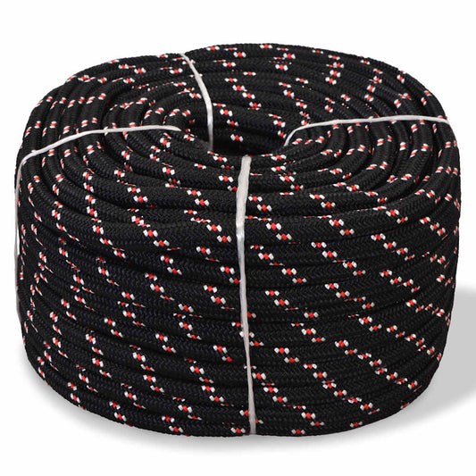 91284 vidaXL Marine Rope Polypropylene 6 mm 100 m Black