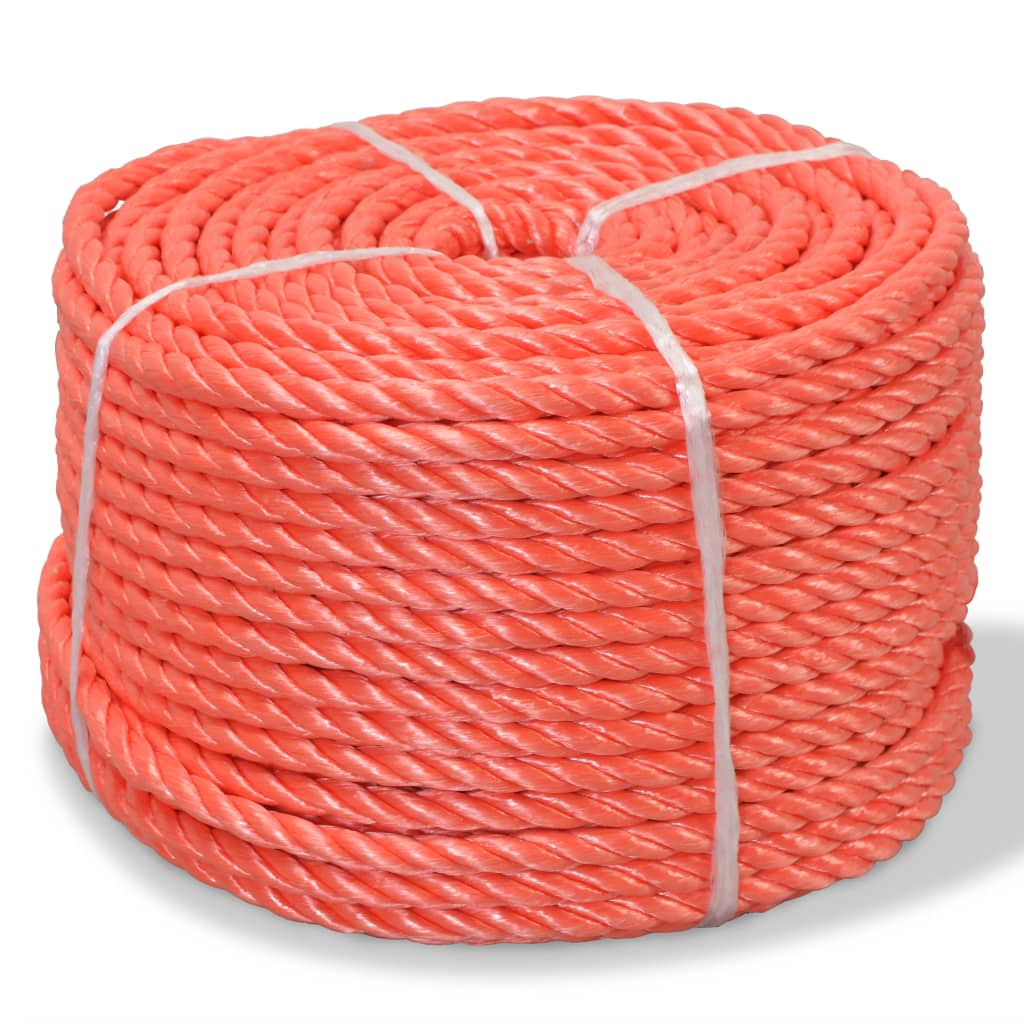 91302 vidaXL Twisted Rope Polypropylene 12 mm 100 m Orange