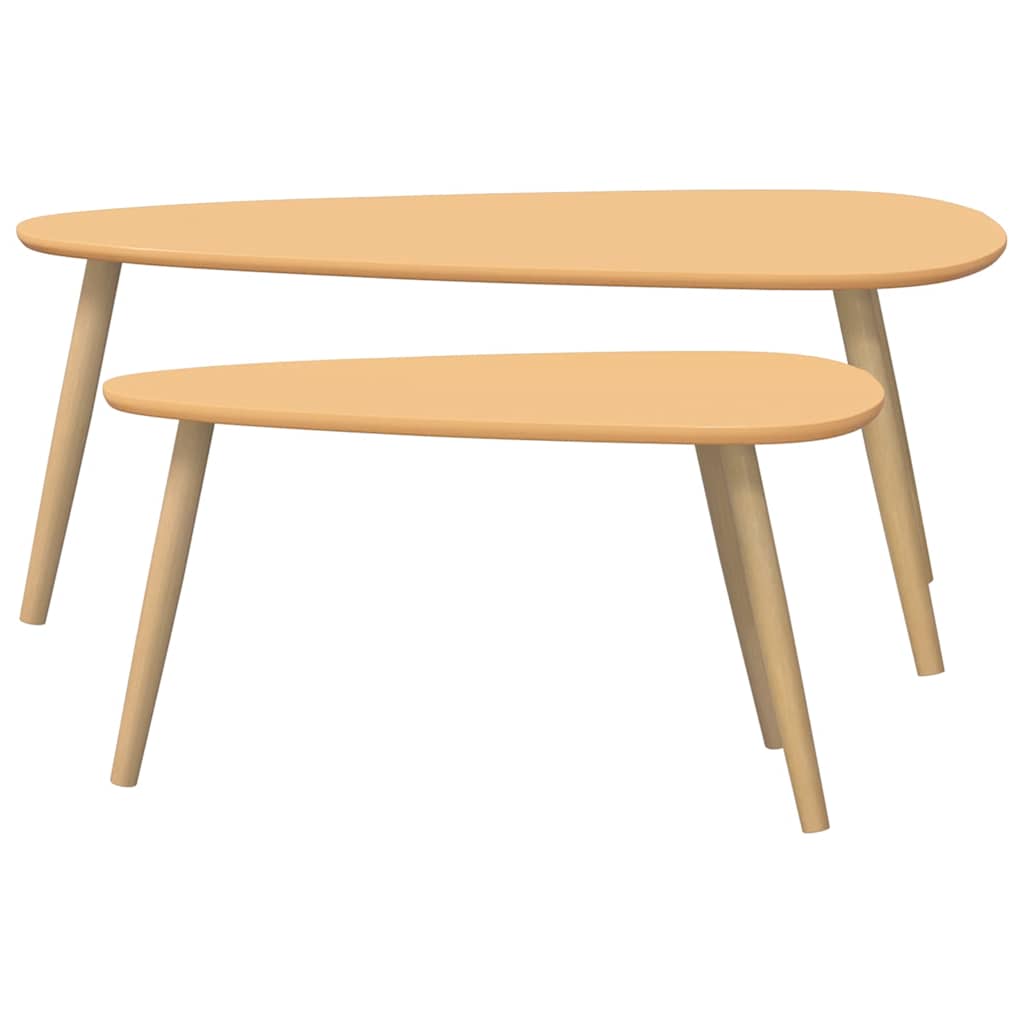 Coffee Table |  Set of 2 | Brown | Solid pine wood, MDF | Two-piece set